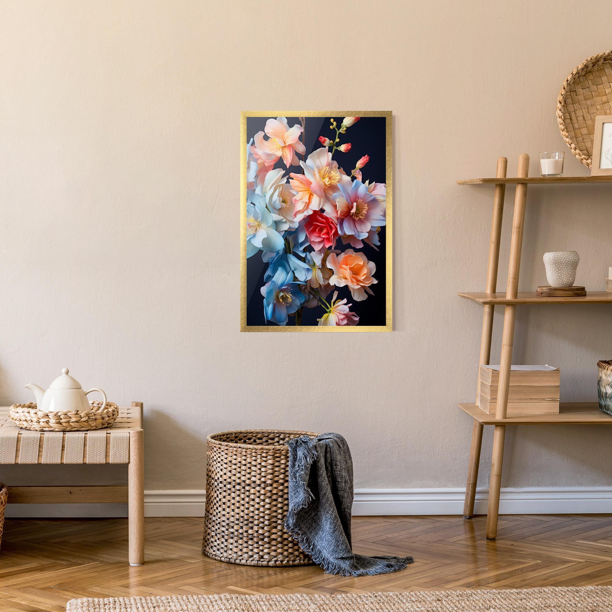 Gerahmte Poster Pretty Pastel Bouquet mockup 9