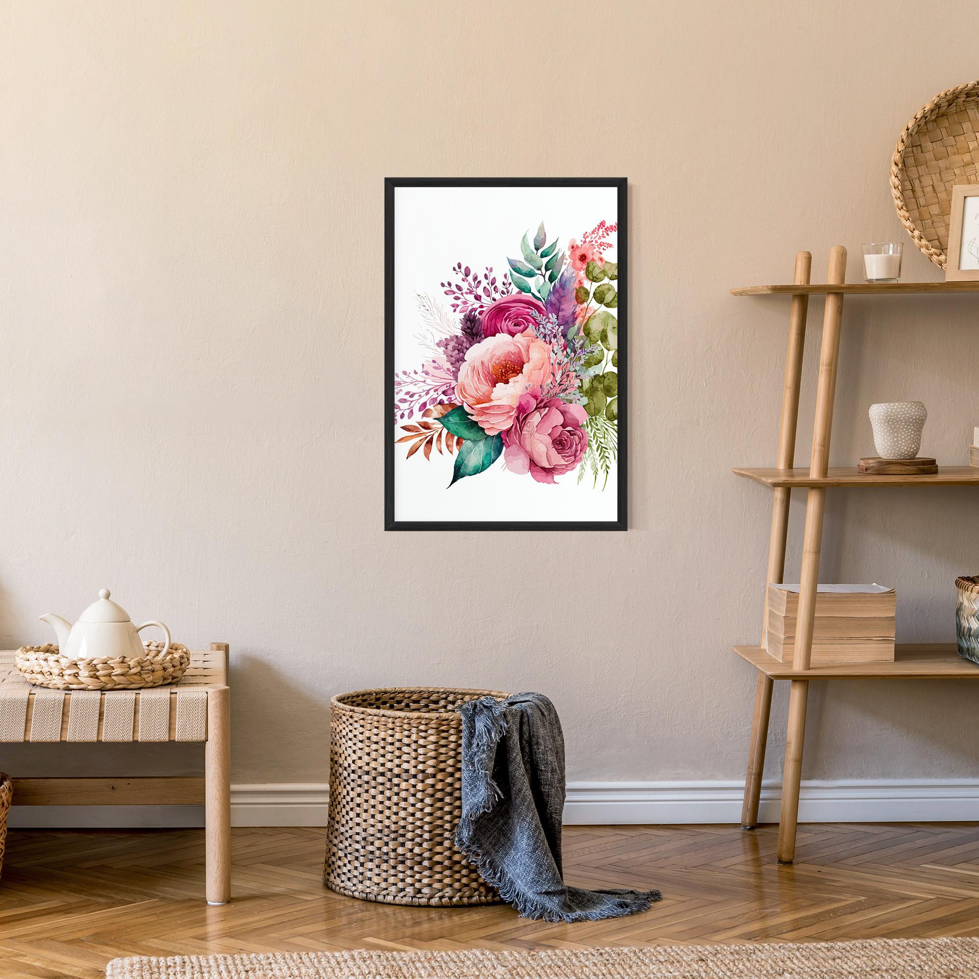 Gerahmte Poster Bouquet Of Pink Roses mockup 9