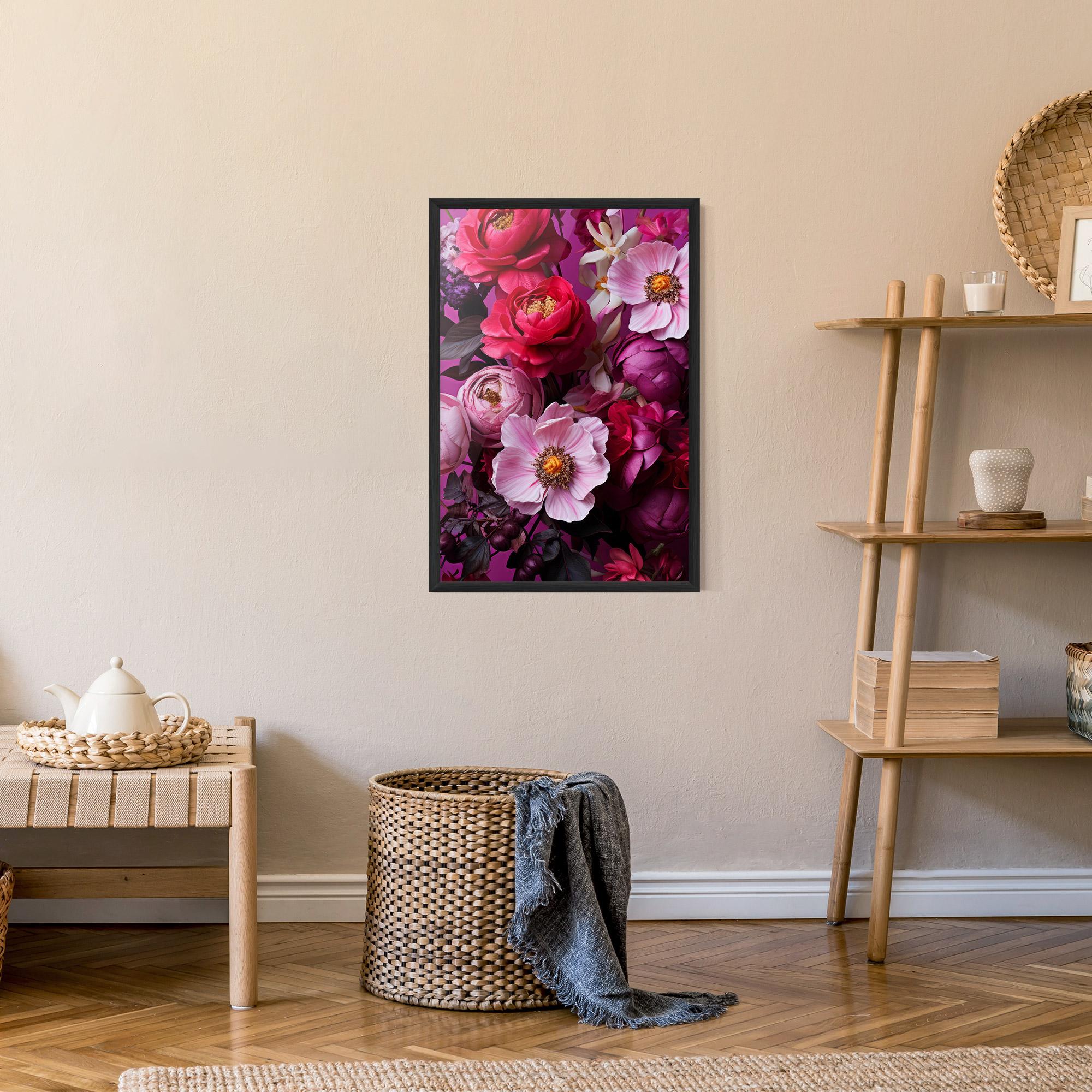 Gerahmte Poster Pink Red Bouquet mockup 9