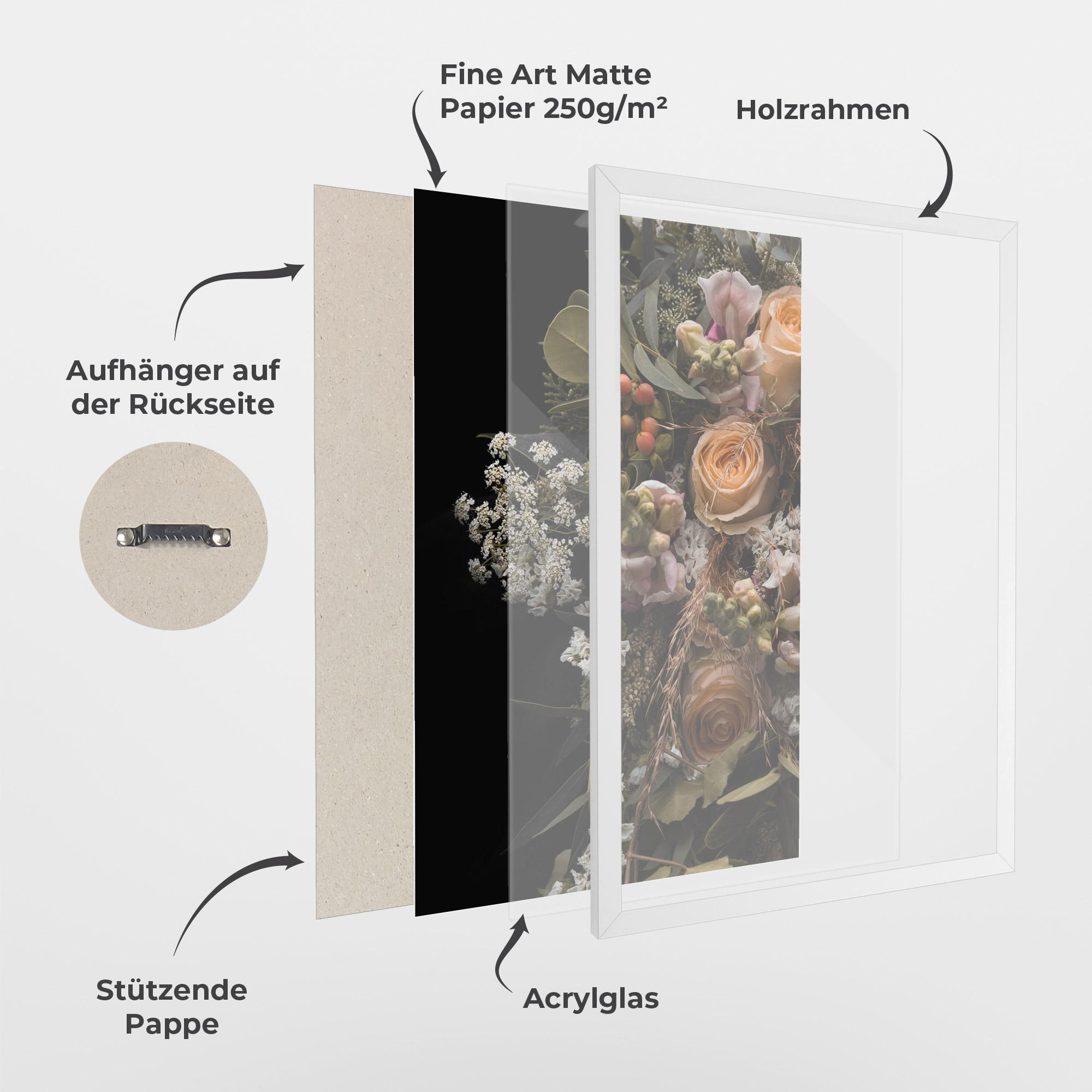 Gerahmte Poster Dark Flower Bouquet mockup 1