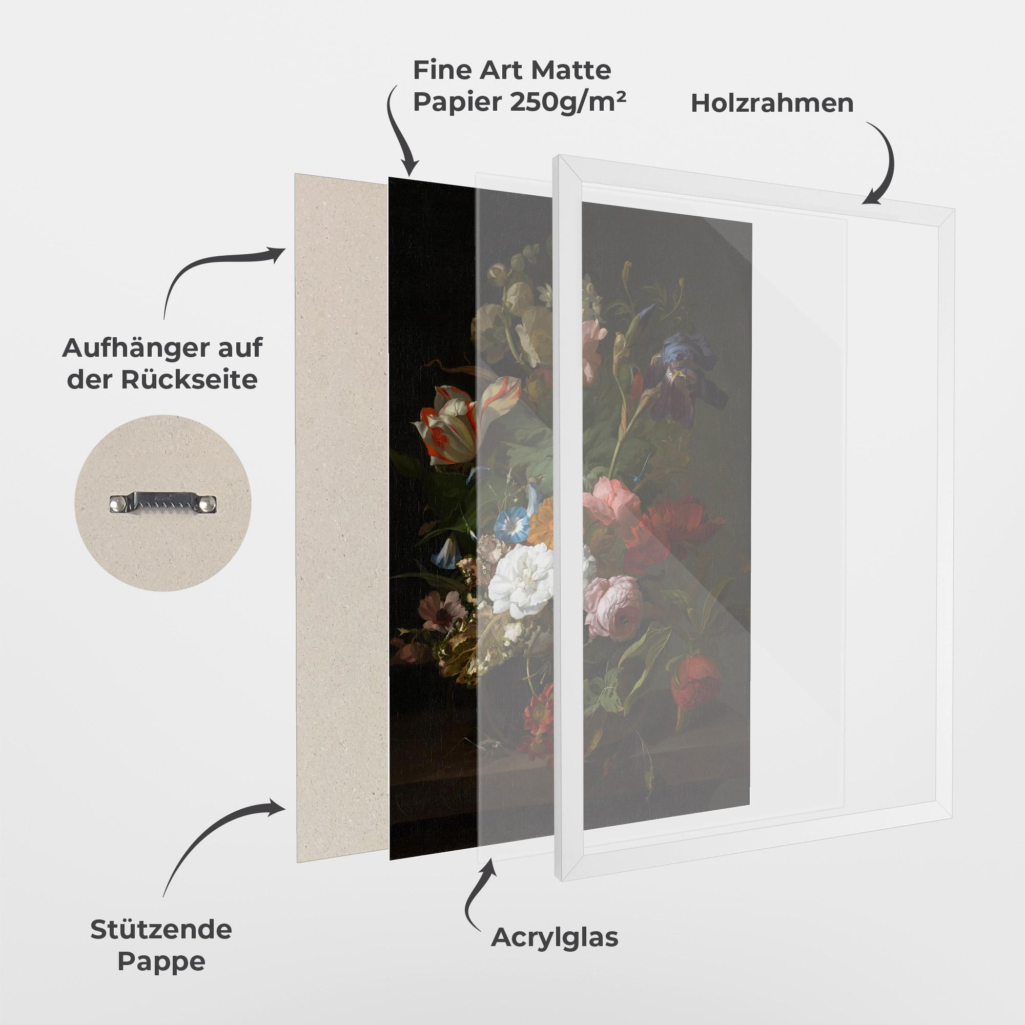 Gerahmte Poster Dark Flowers Bouquet mockup 1