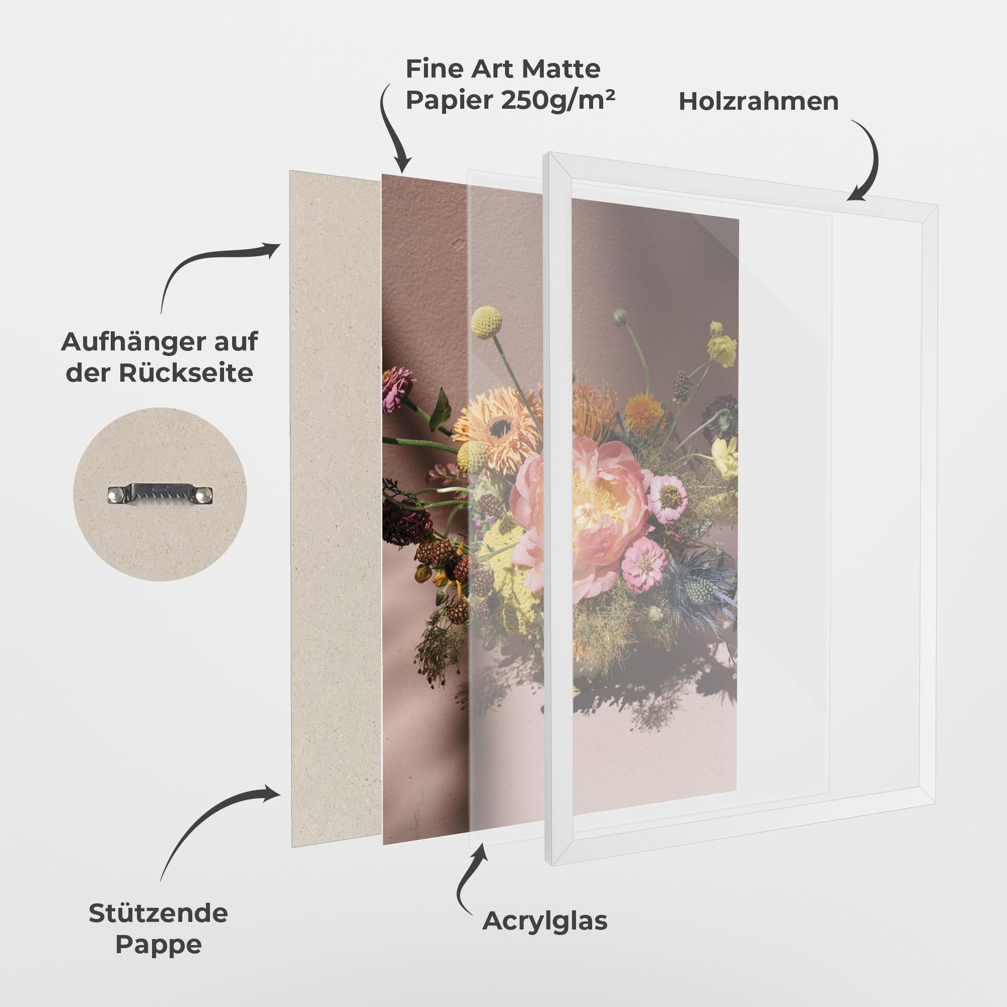 Gerahmte Poster Pastel Orange Bouquet mockup 1