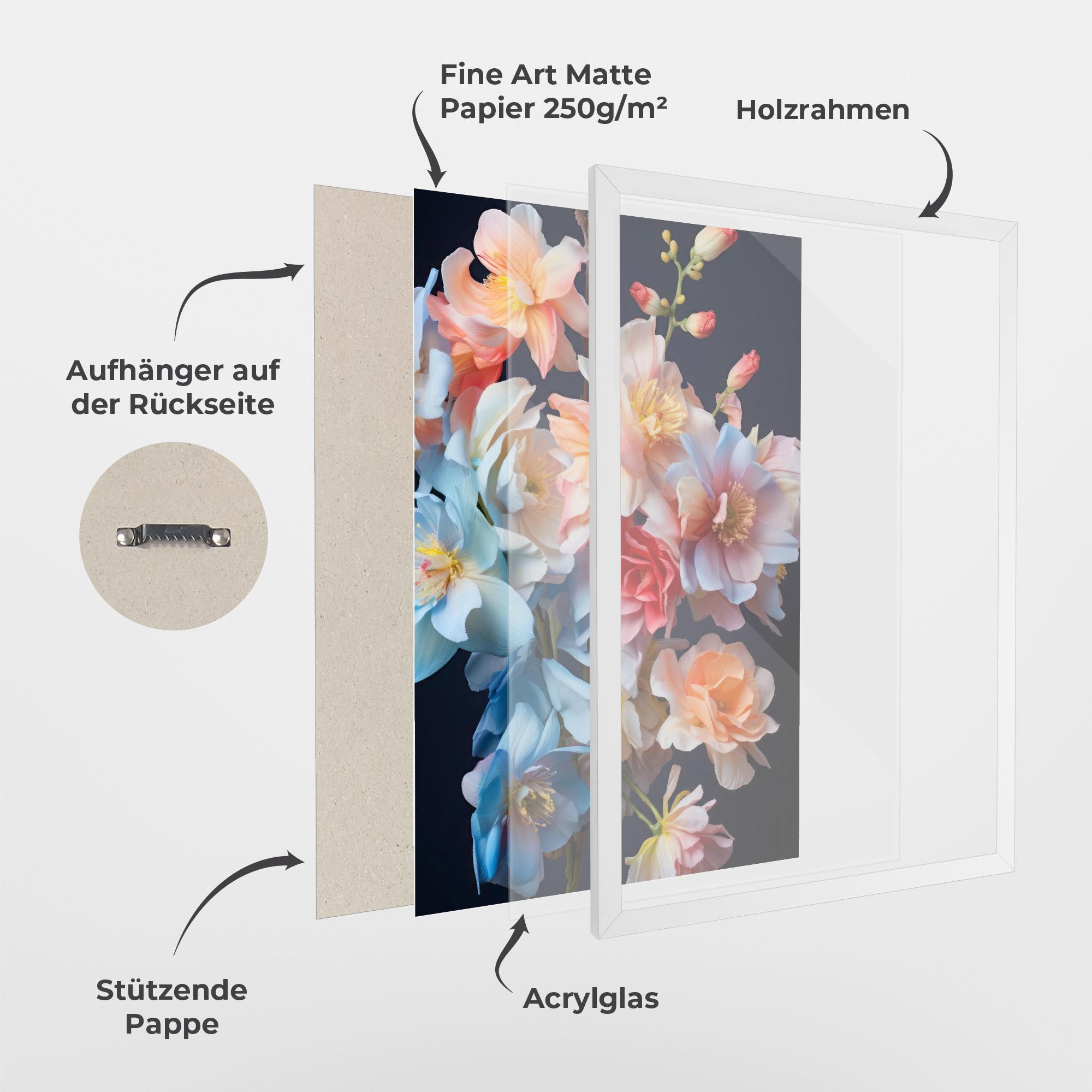 Gerahmte Poster Pretty Pastel Bouquet mockup 1