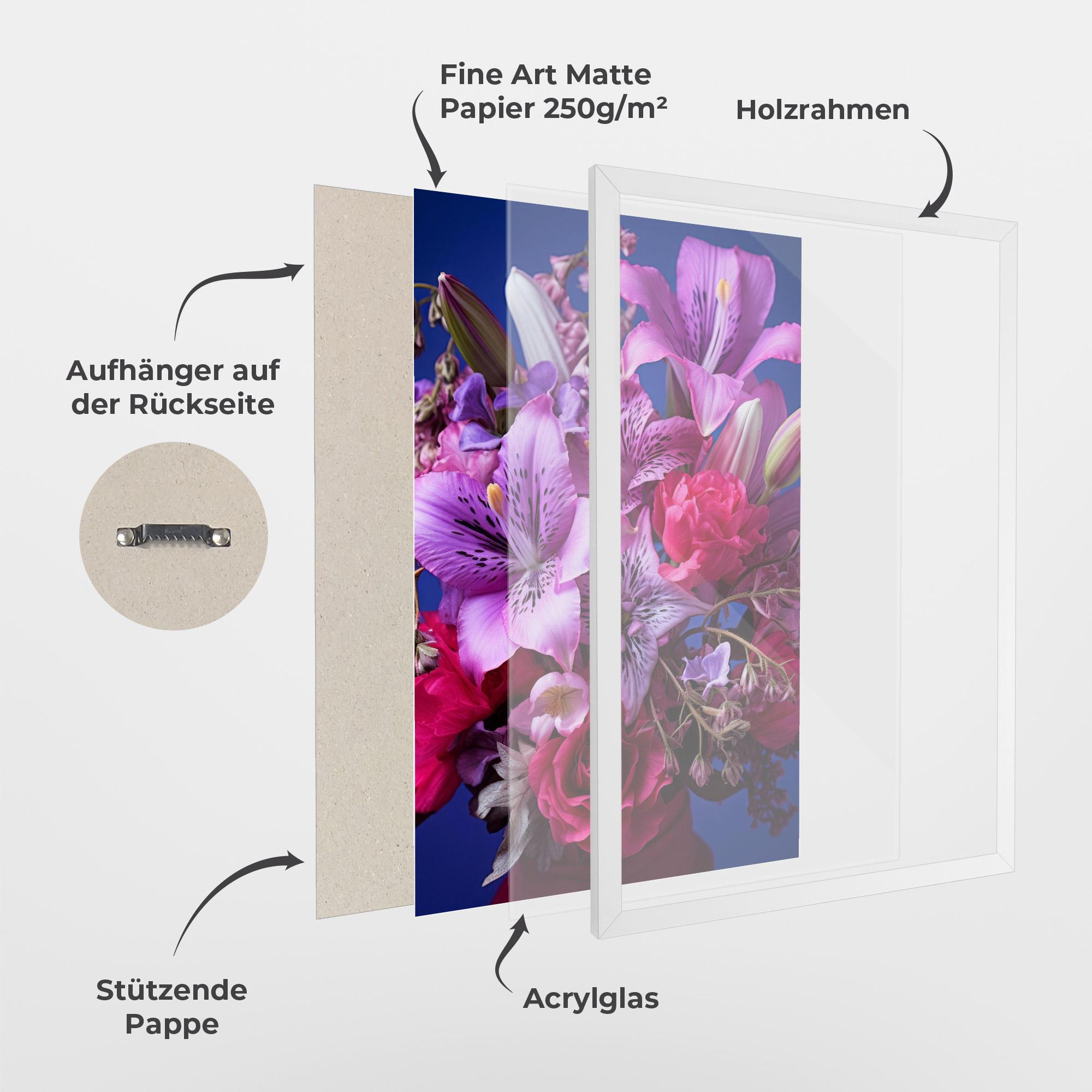 Gerahmte Poster Purple Pretty Flowers mockup 1