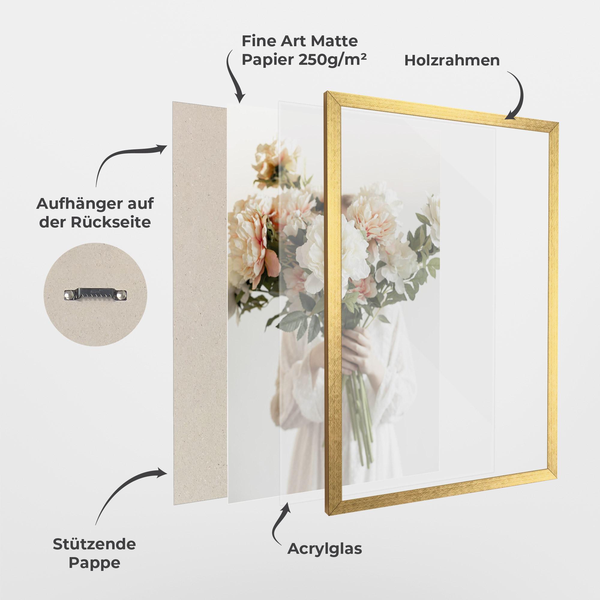 Gerahmte Poster Bouquet Holding mockup 1