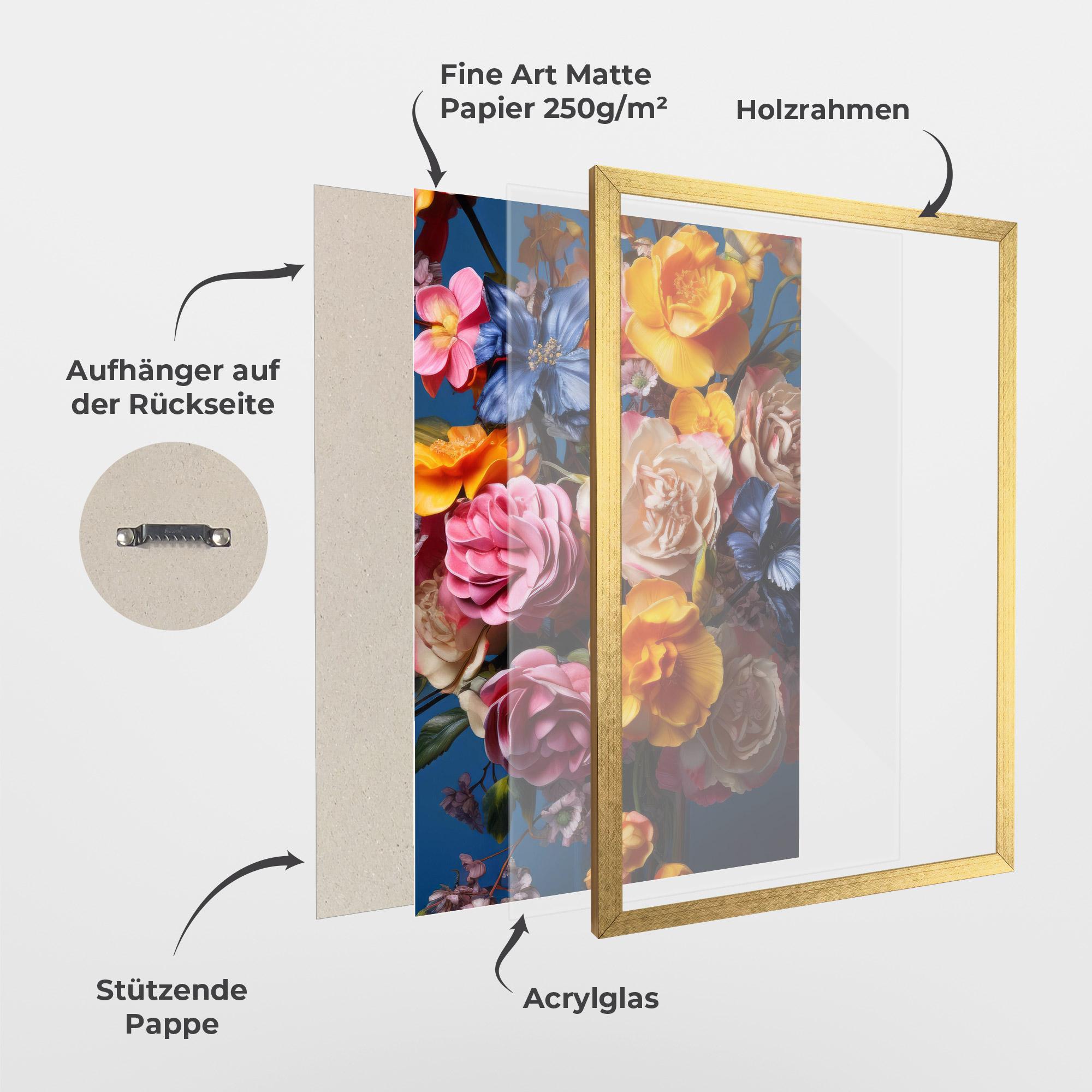 Gerahmte Poster Colorful Flower Bouquet mockup 1