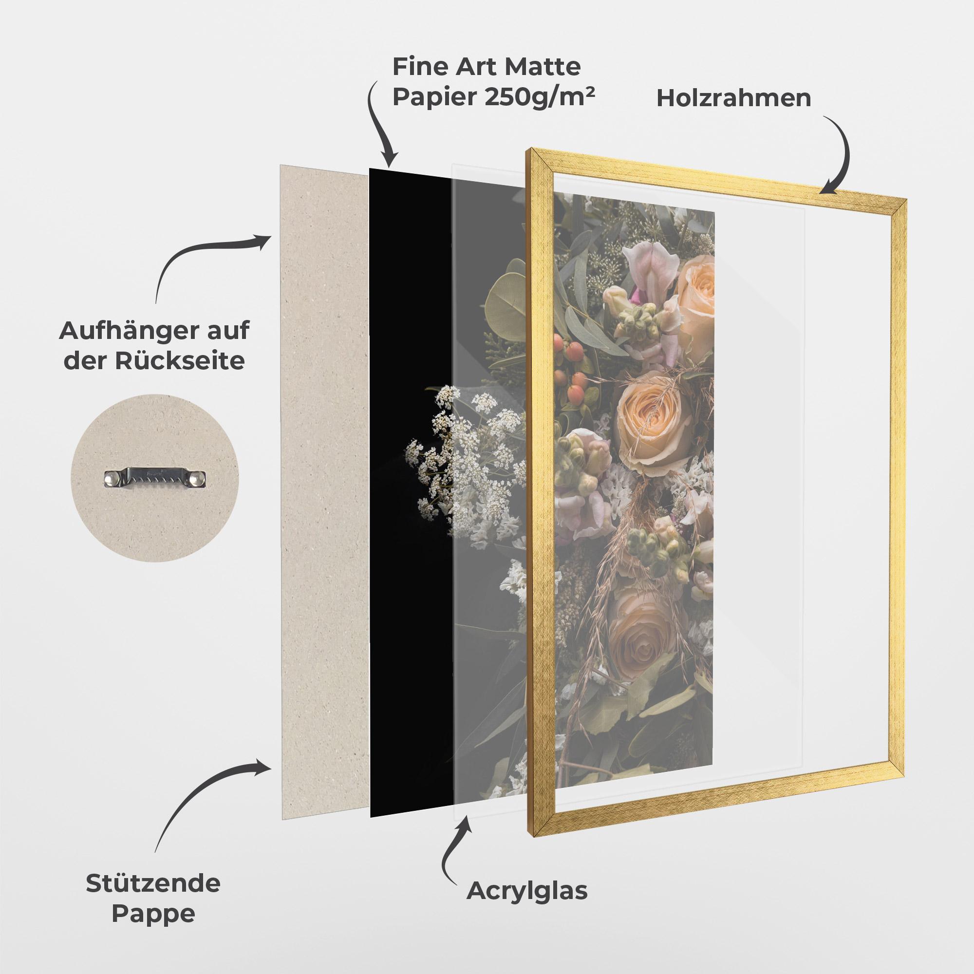 Gerahmte Poster Dark Flower Bouquet mockup 1