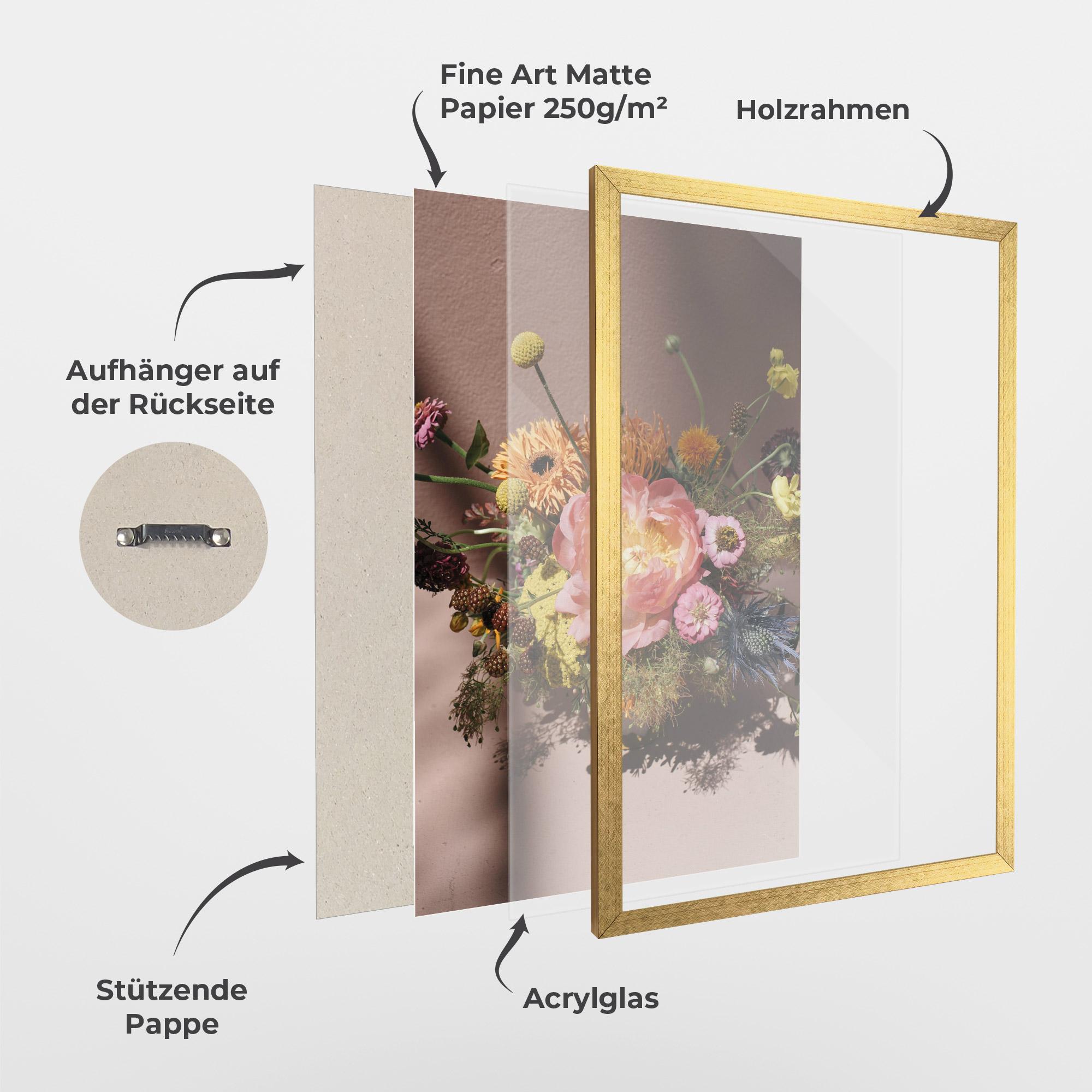 Gerahmte Poster Pastel Orange Bouquet mockup 1