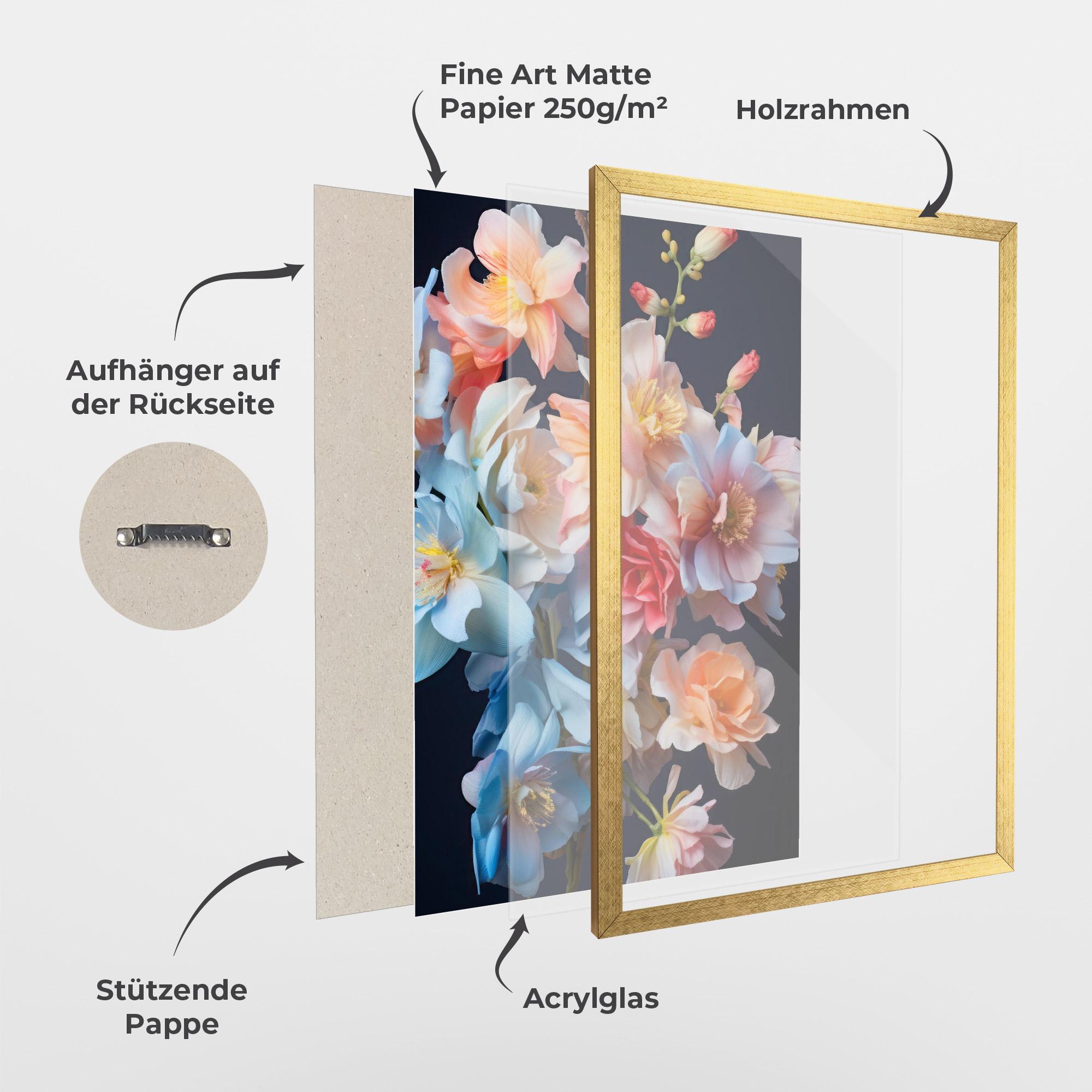 Gerahmte Poster Pretty Pastel Bouquet mockup 1