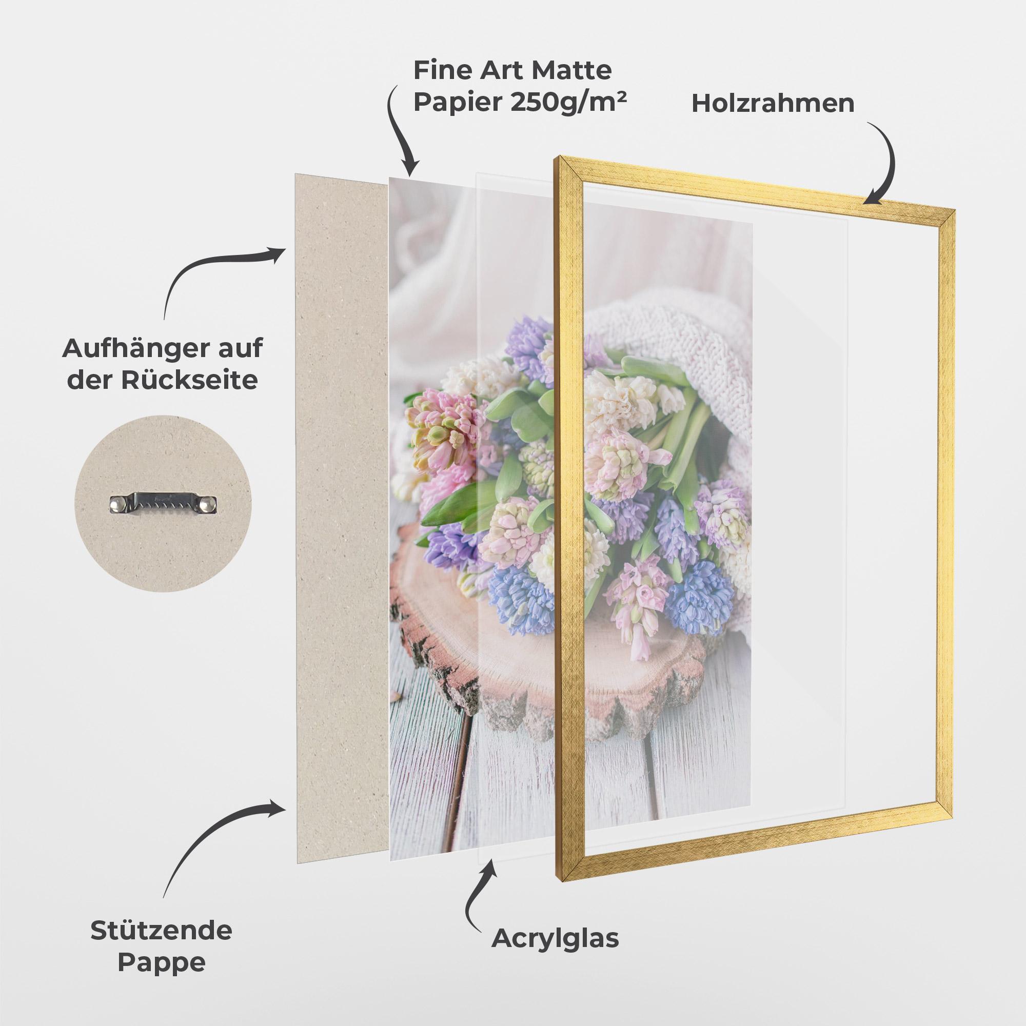 Gerahmte Poster Purple Mix Bouquet mockup 1