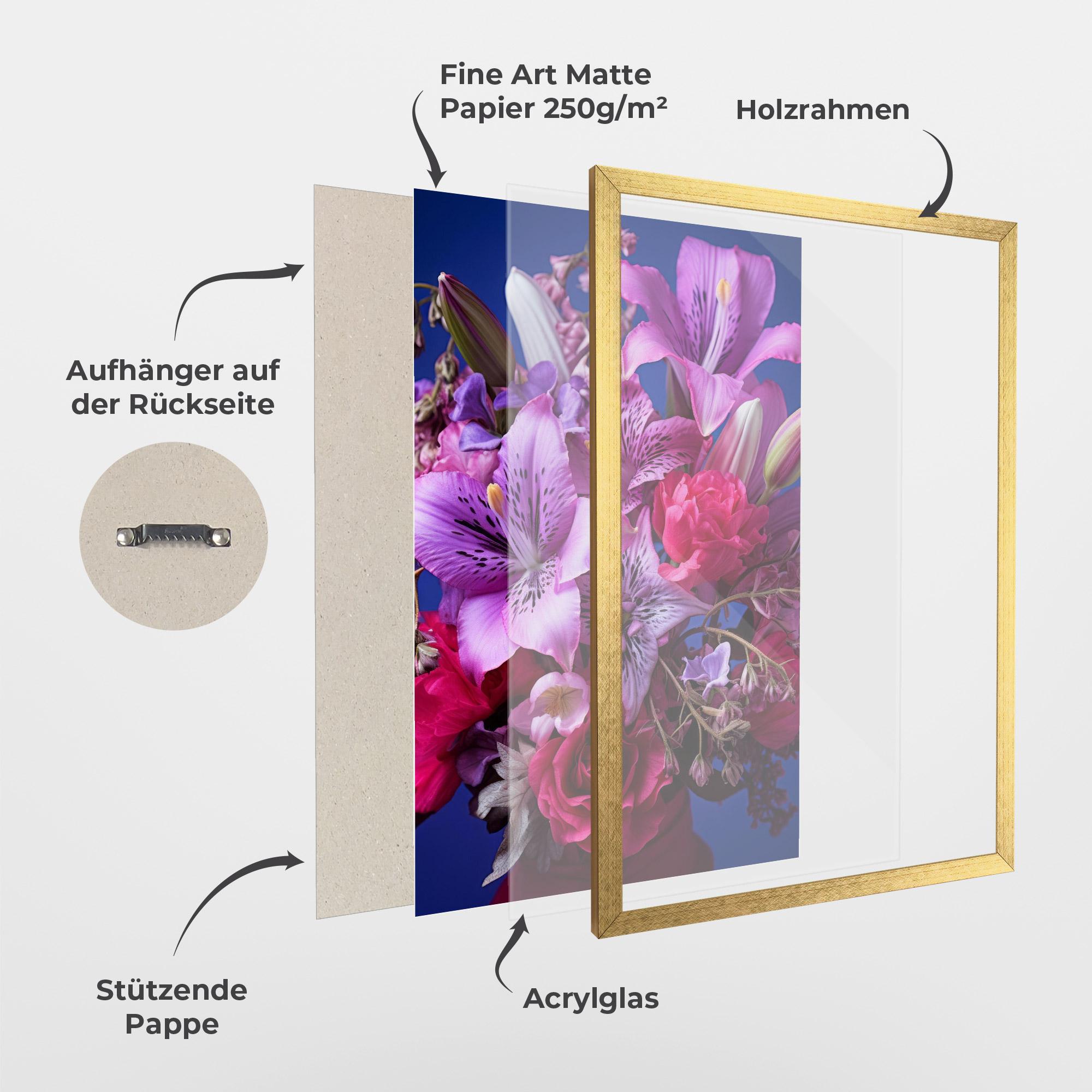 Gerahmte Poster Purple Pretty Flowers mockup 1