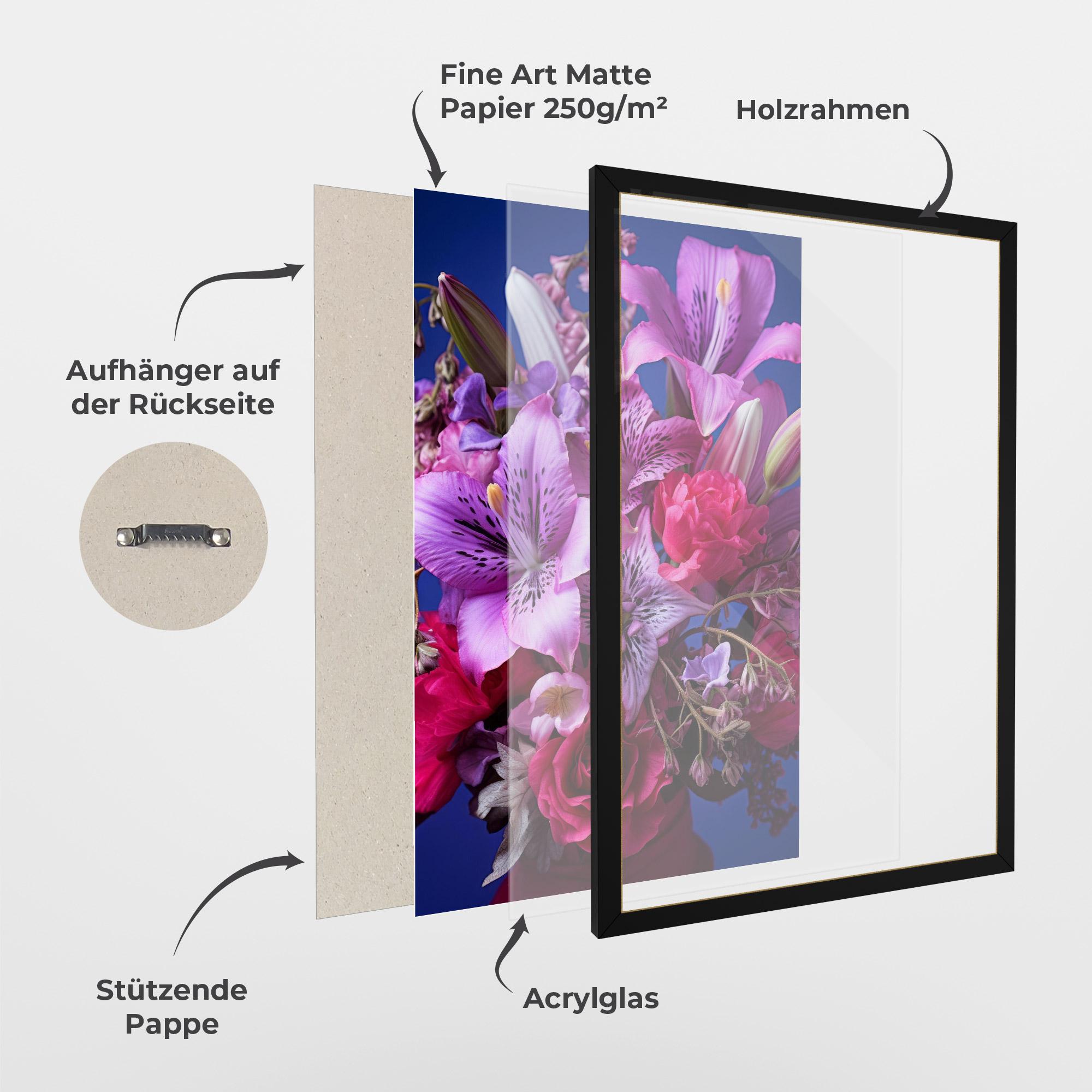 Gerahmte Poster Purple Pretty Flowers mockup 1