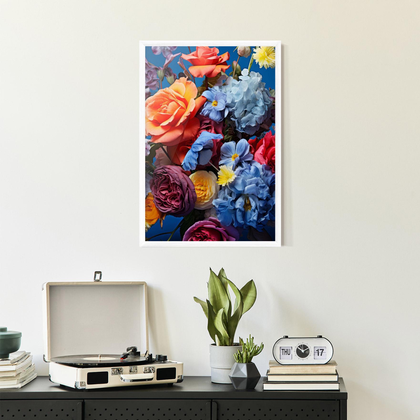 Gerahmte Poster Blue Orange Bouquet mockup 2