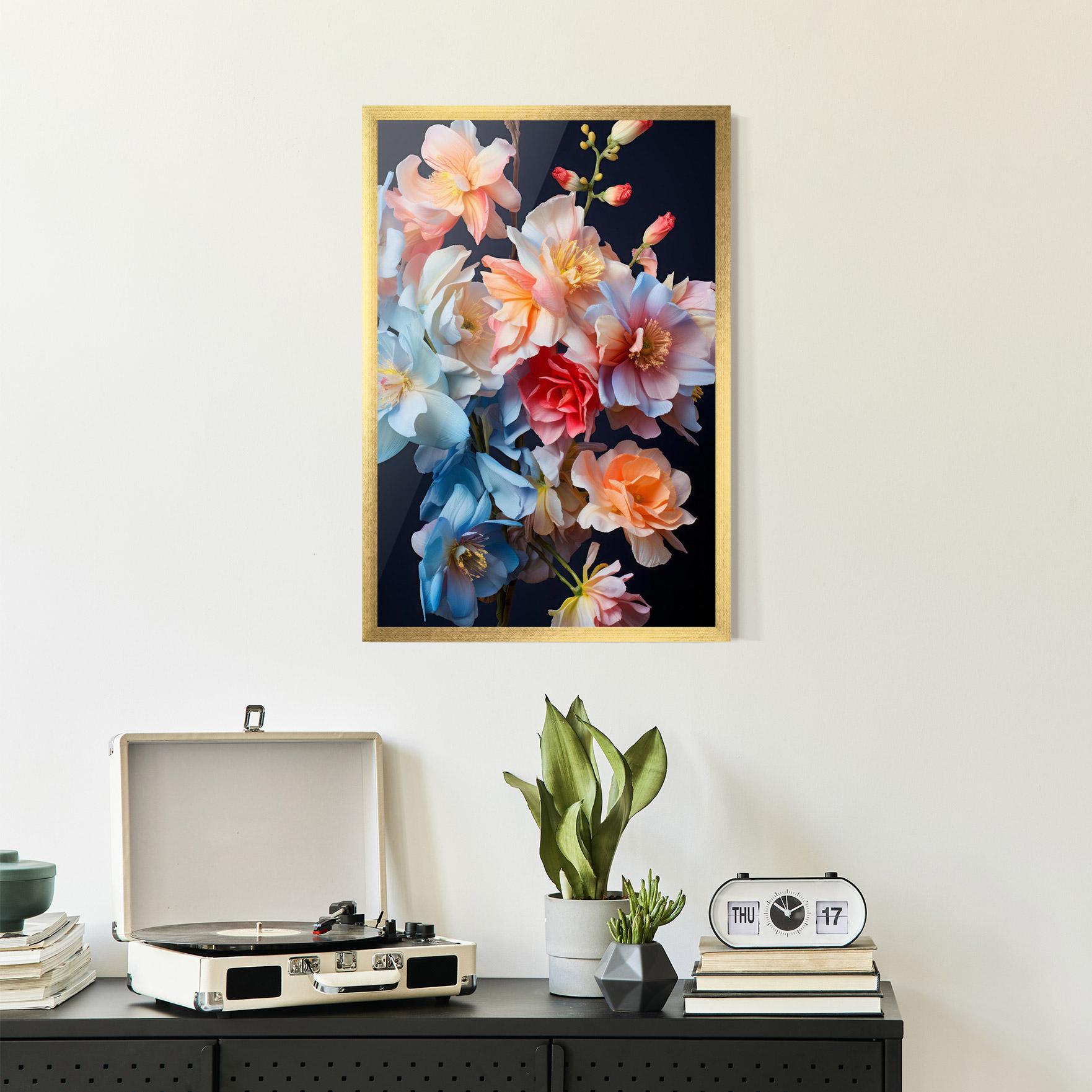 Gerahmte Poster Pretty Pastel Bouquet mockup 2