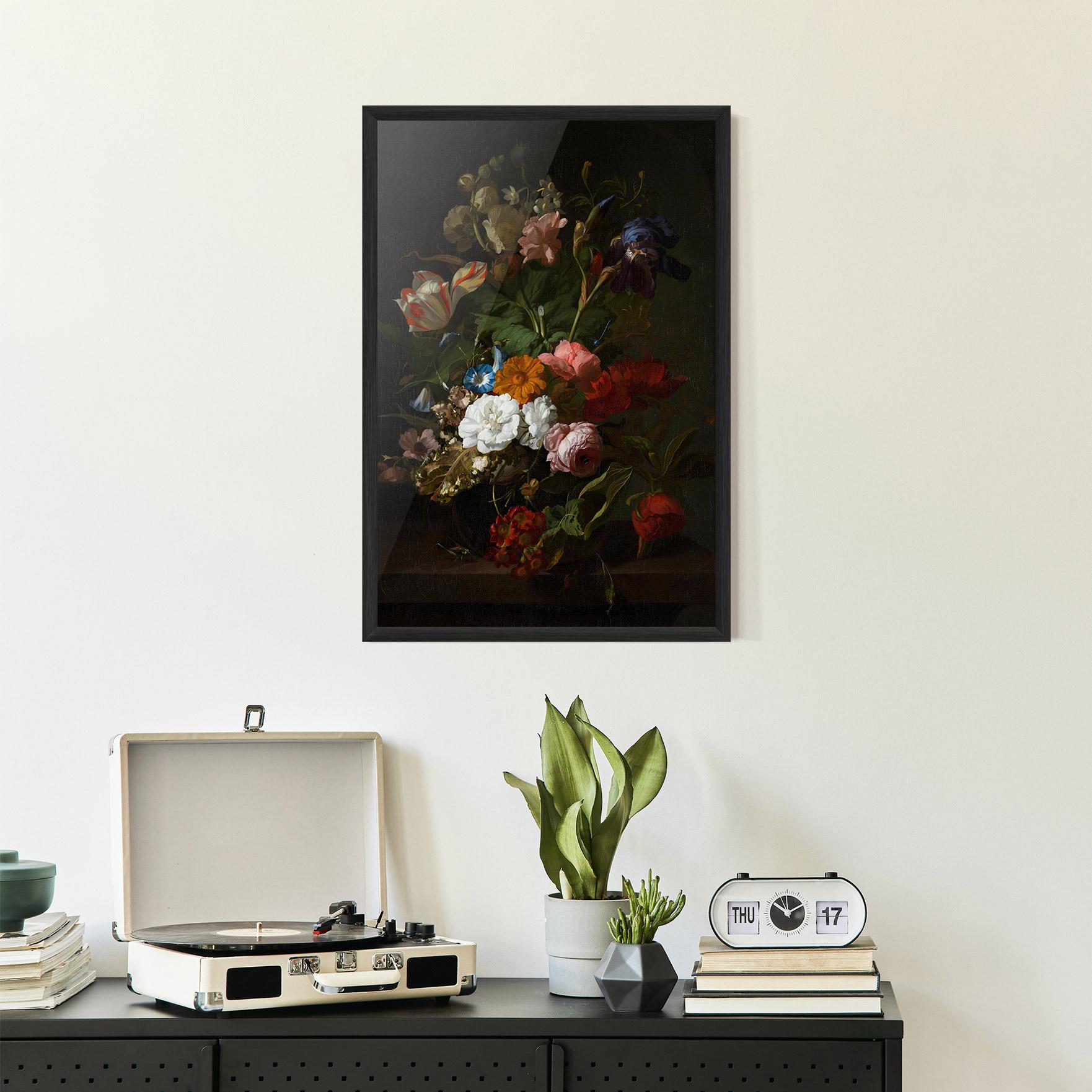 Gerahmte Poster Dark Flowers Bouquet mockup 2