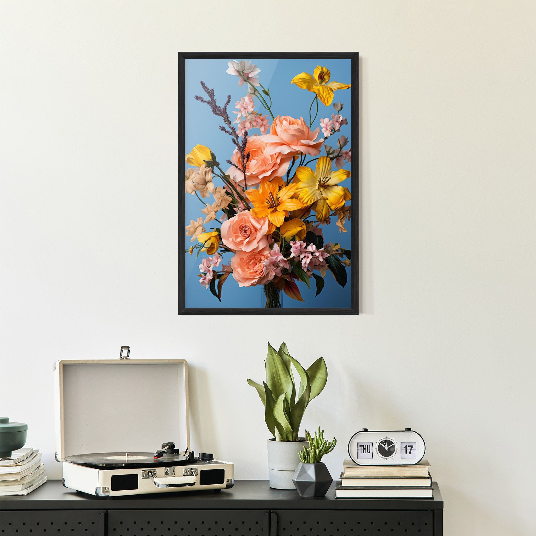 Flower Mix On Blue mockup 2