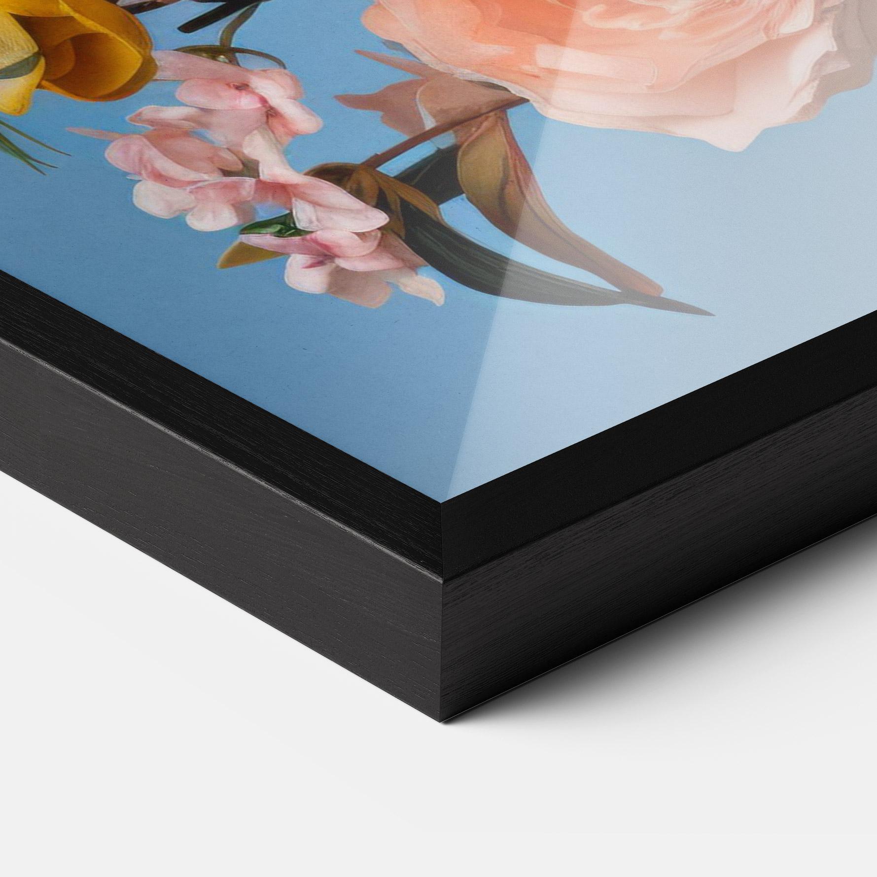 Gerahmte Poster Flower Mix On Blue mockup 3