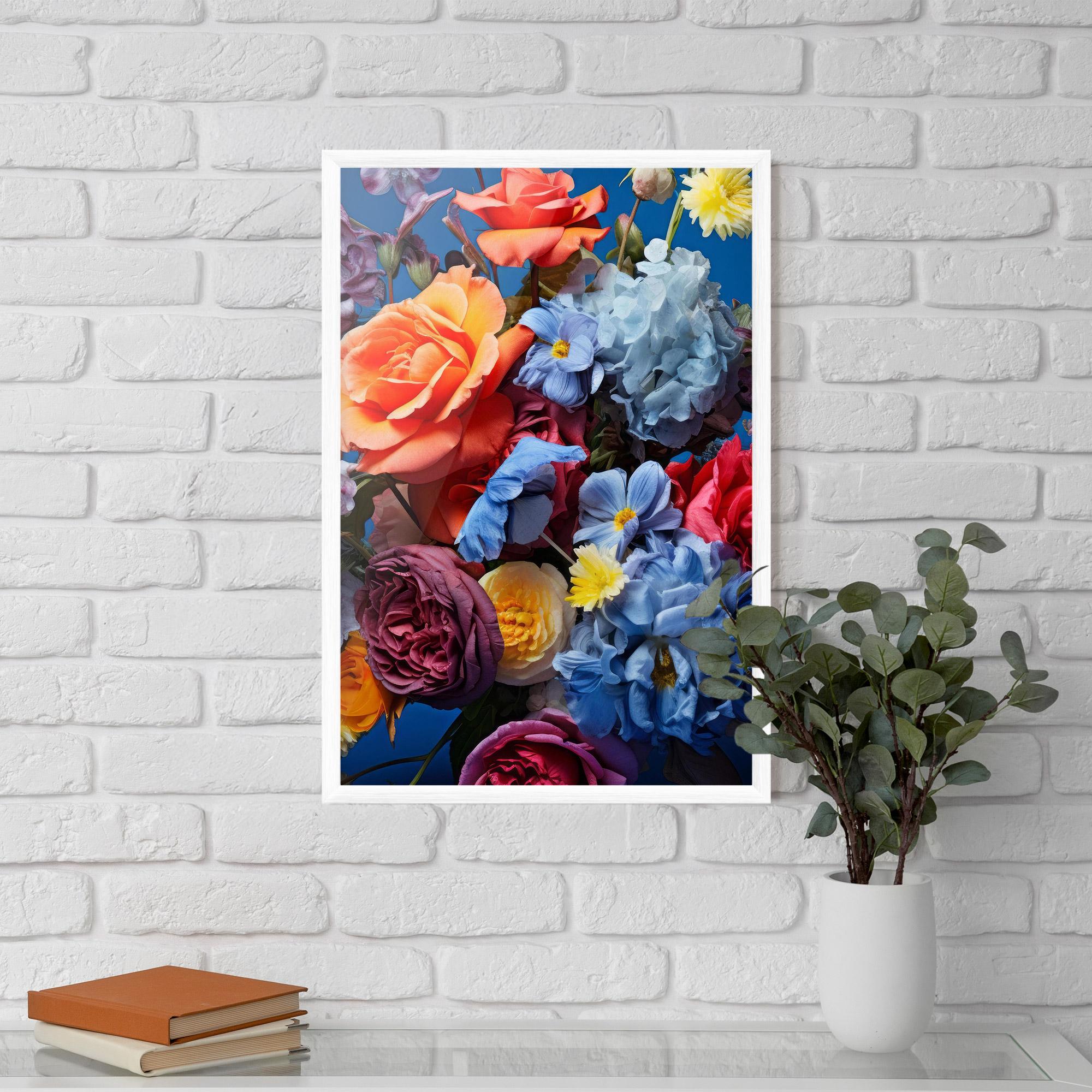Gerahmte Poster Blue Orange Bouquet mockup 5