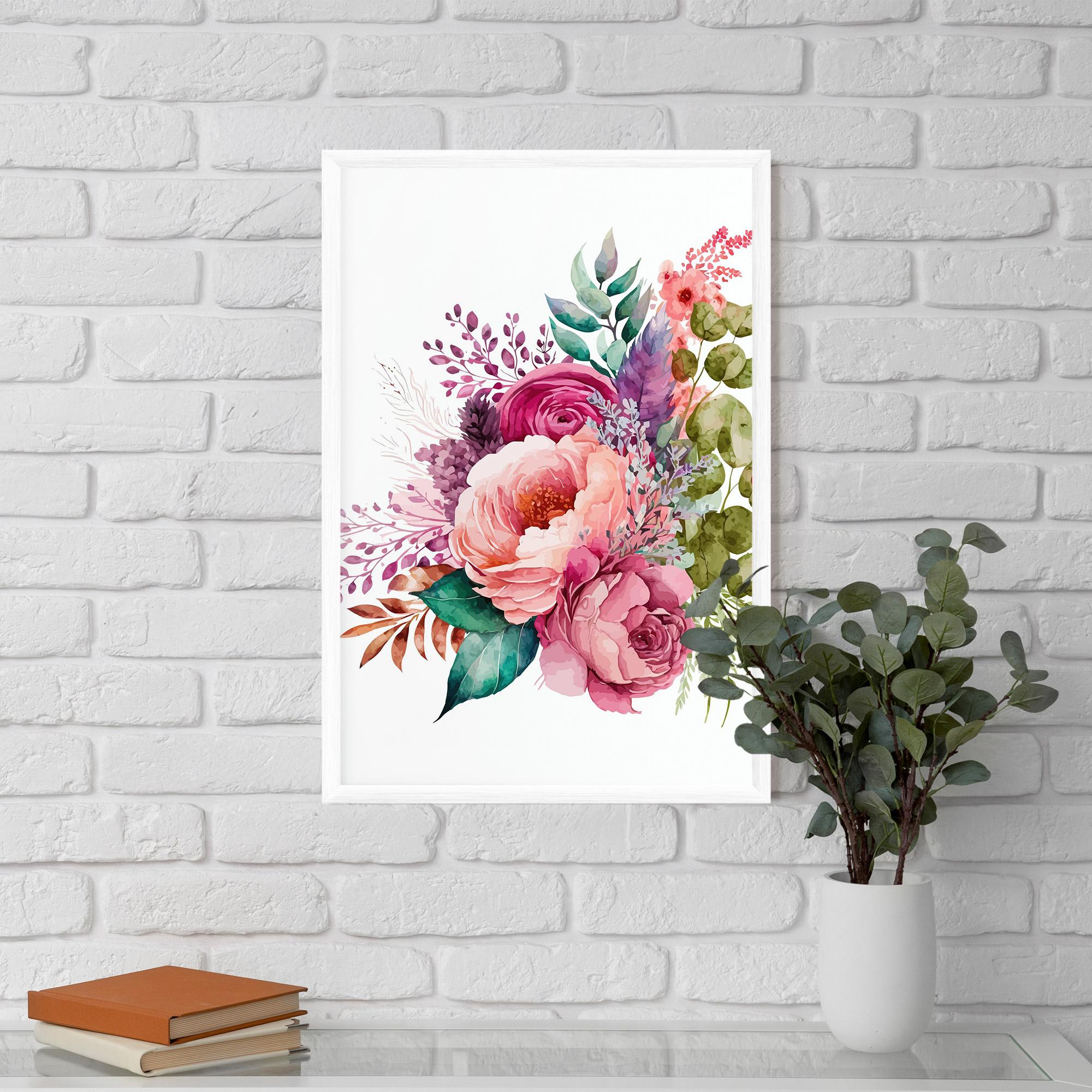 Gerahmte Poster Bouquet Of Pink Roses mockup 5