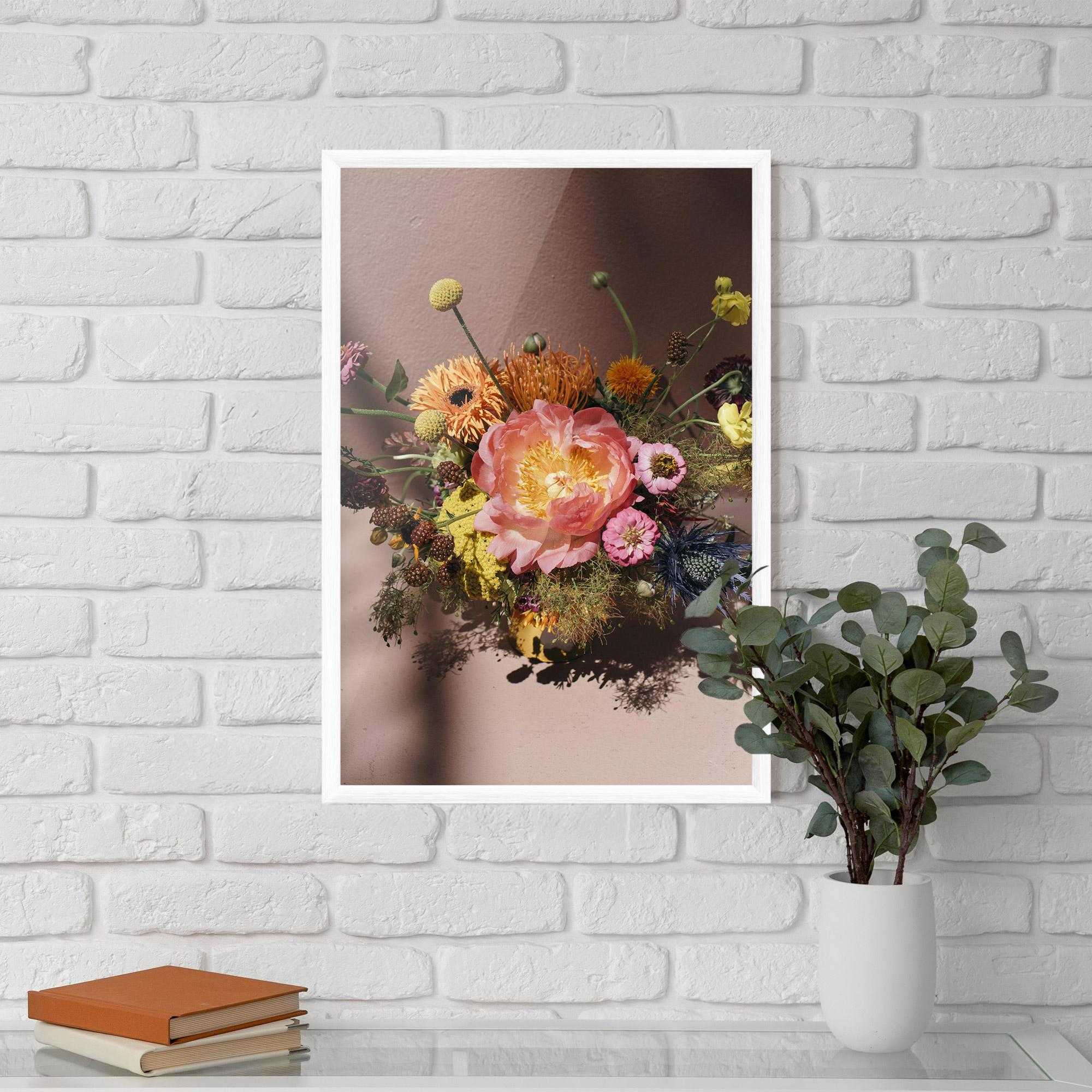 Gerahmte Poster Pastel Orange Bouquet mockup 5