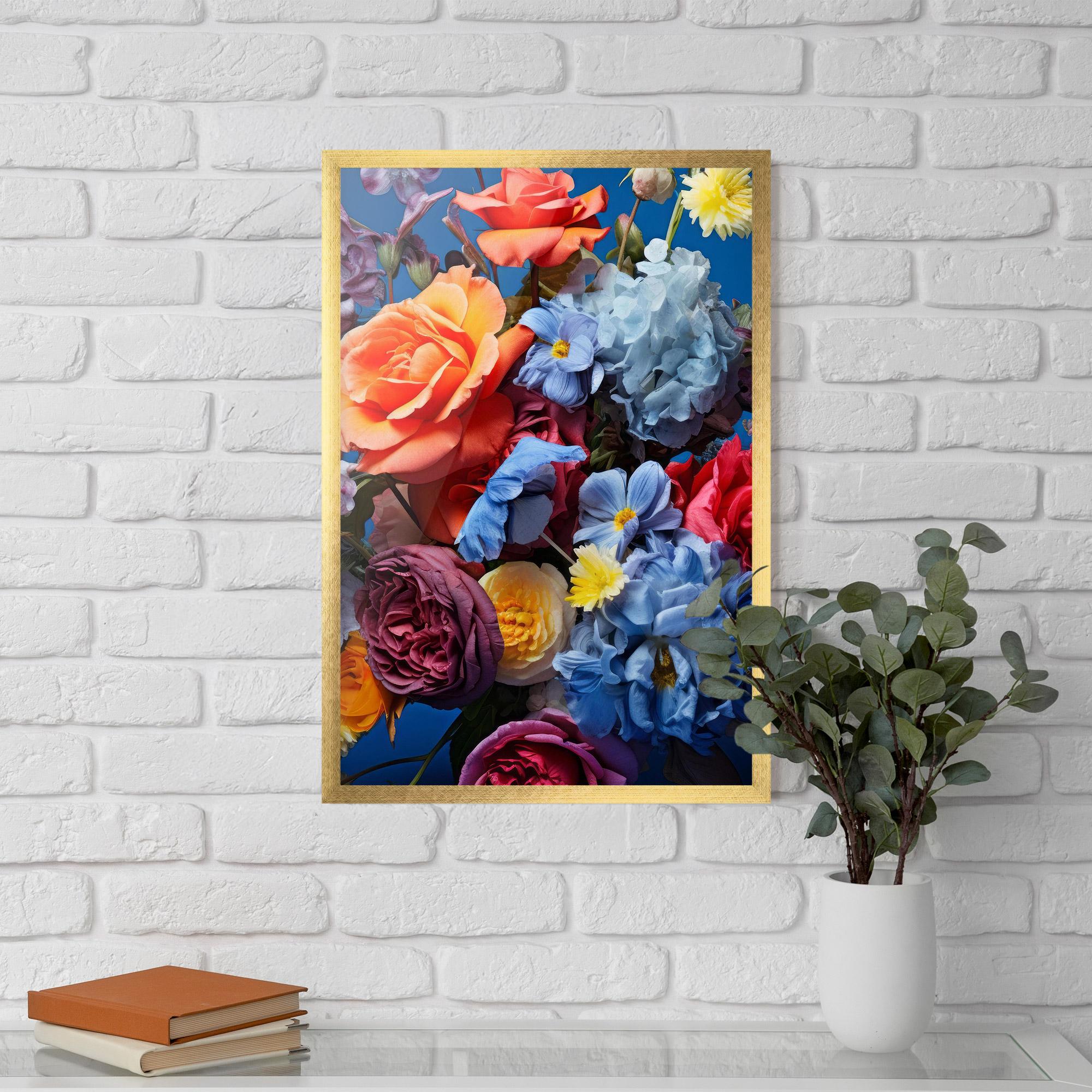 Gerahmte Poster Blue Orange Bouquet mockup 5