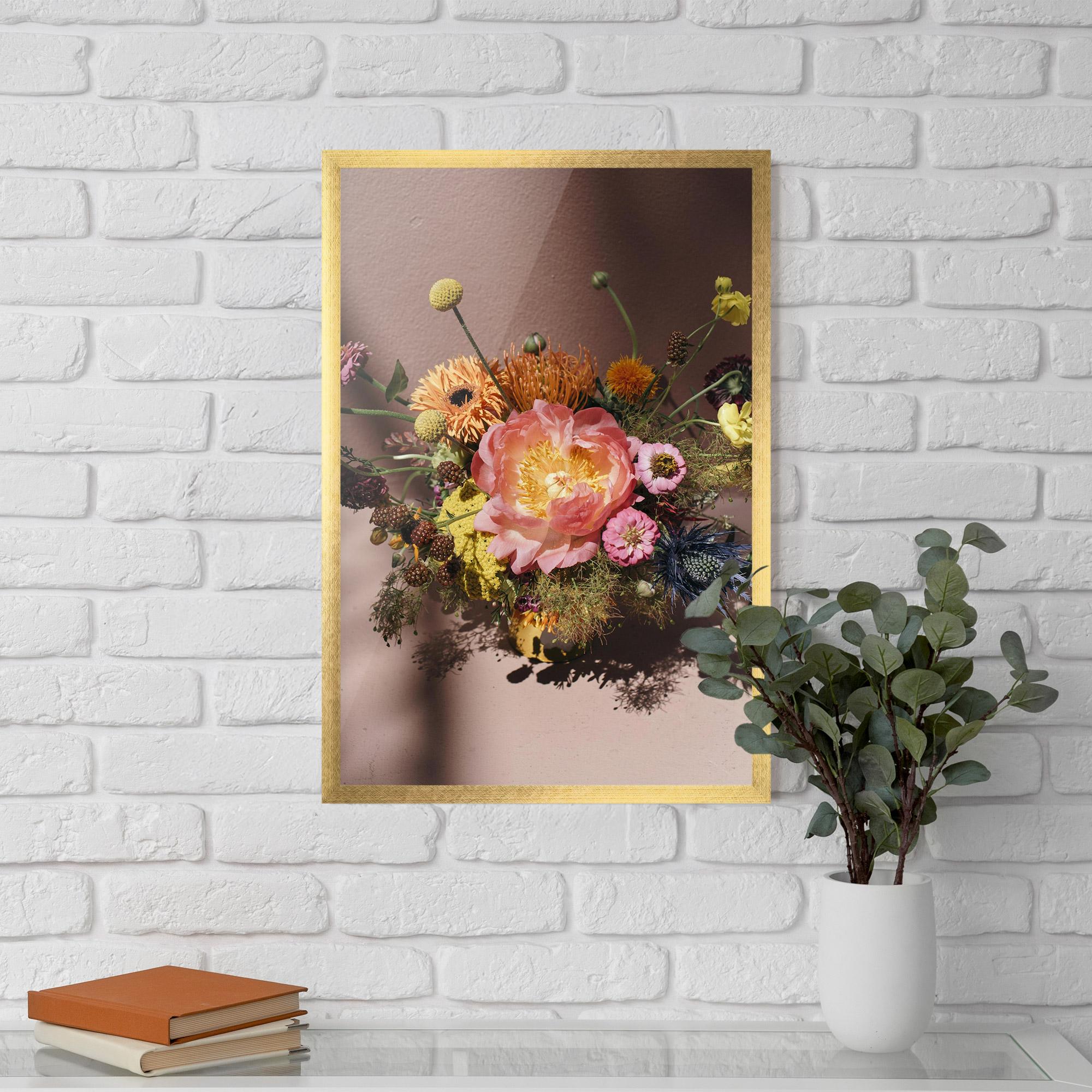 Gerahmte Poster Pastel Orange Bouquet mockup 5