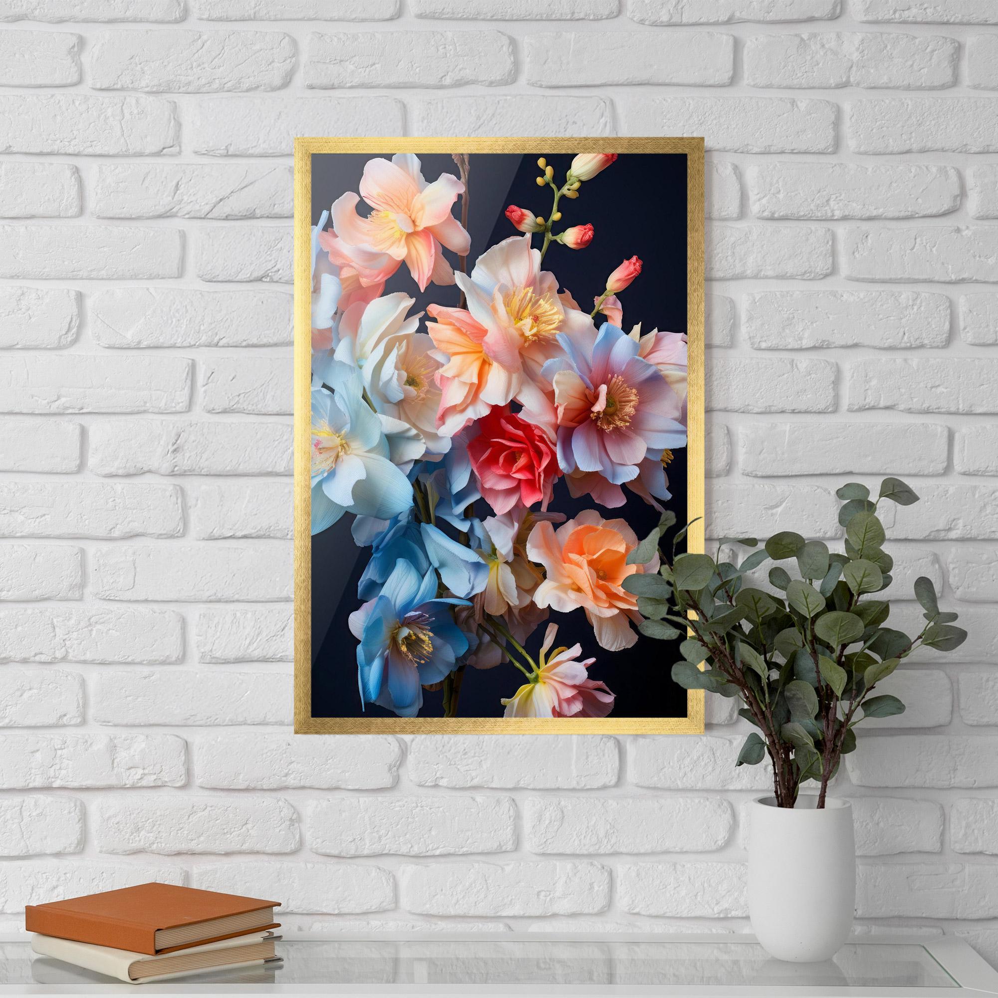 Gerahmte Poster Pretty Pastel Bouquet mockup 5