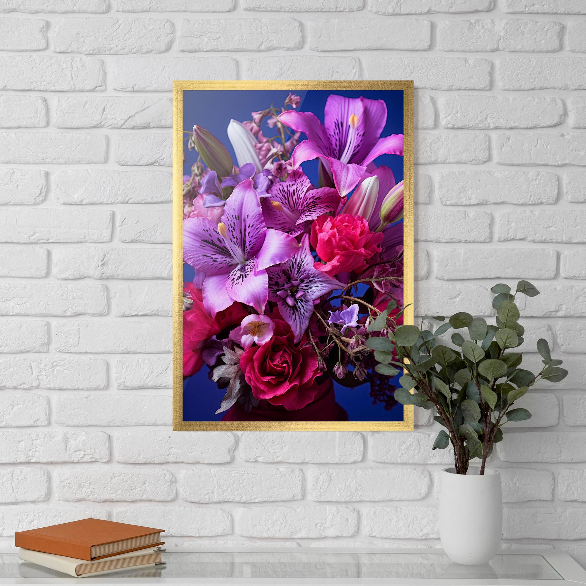 Gerahmte Poster Purple Pretty Flowers mockup 5