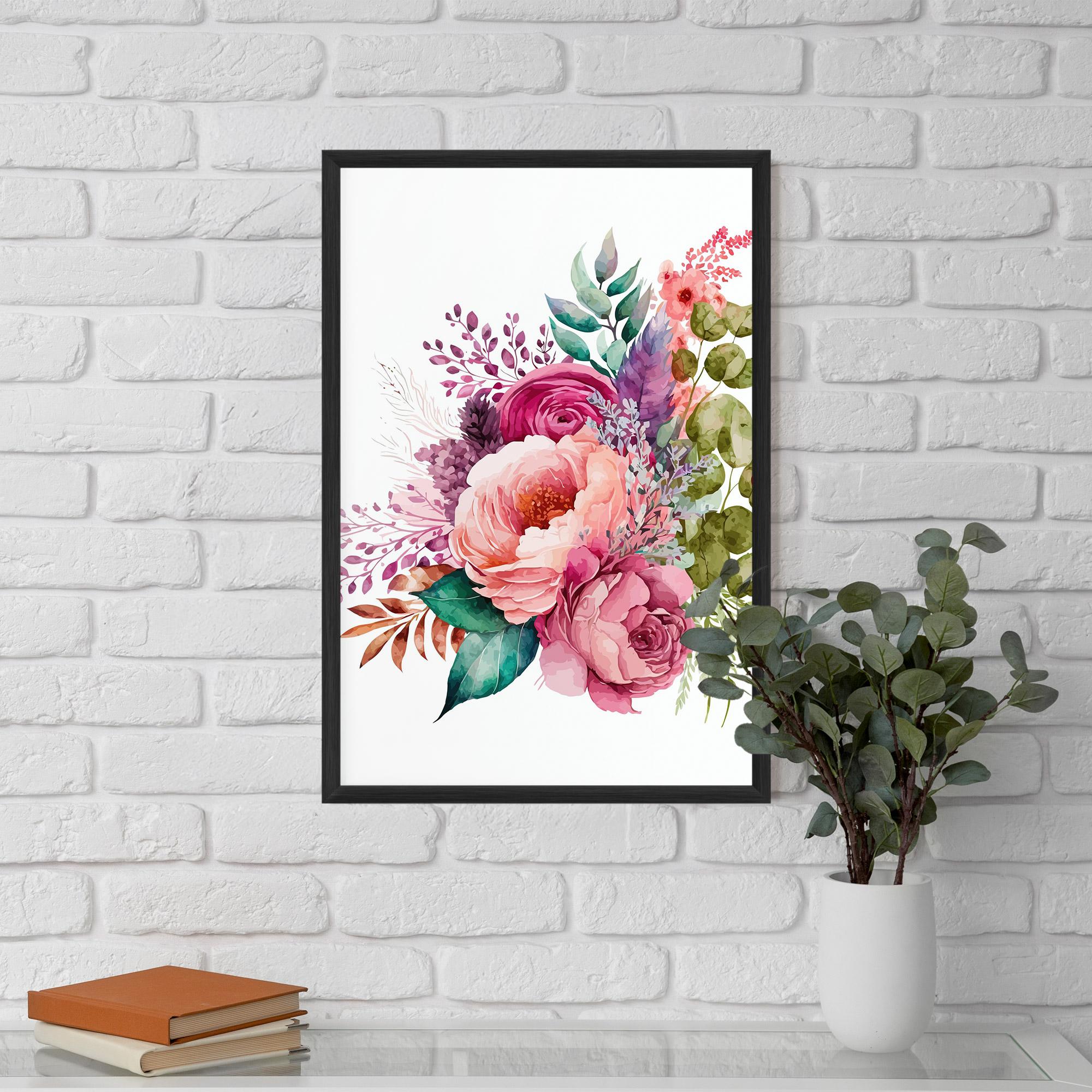 Gerahmte Poster Bouquet Of Pink Roses mockup 5