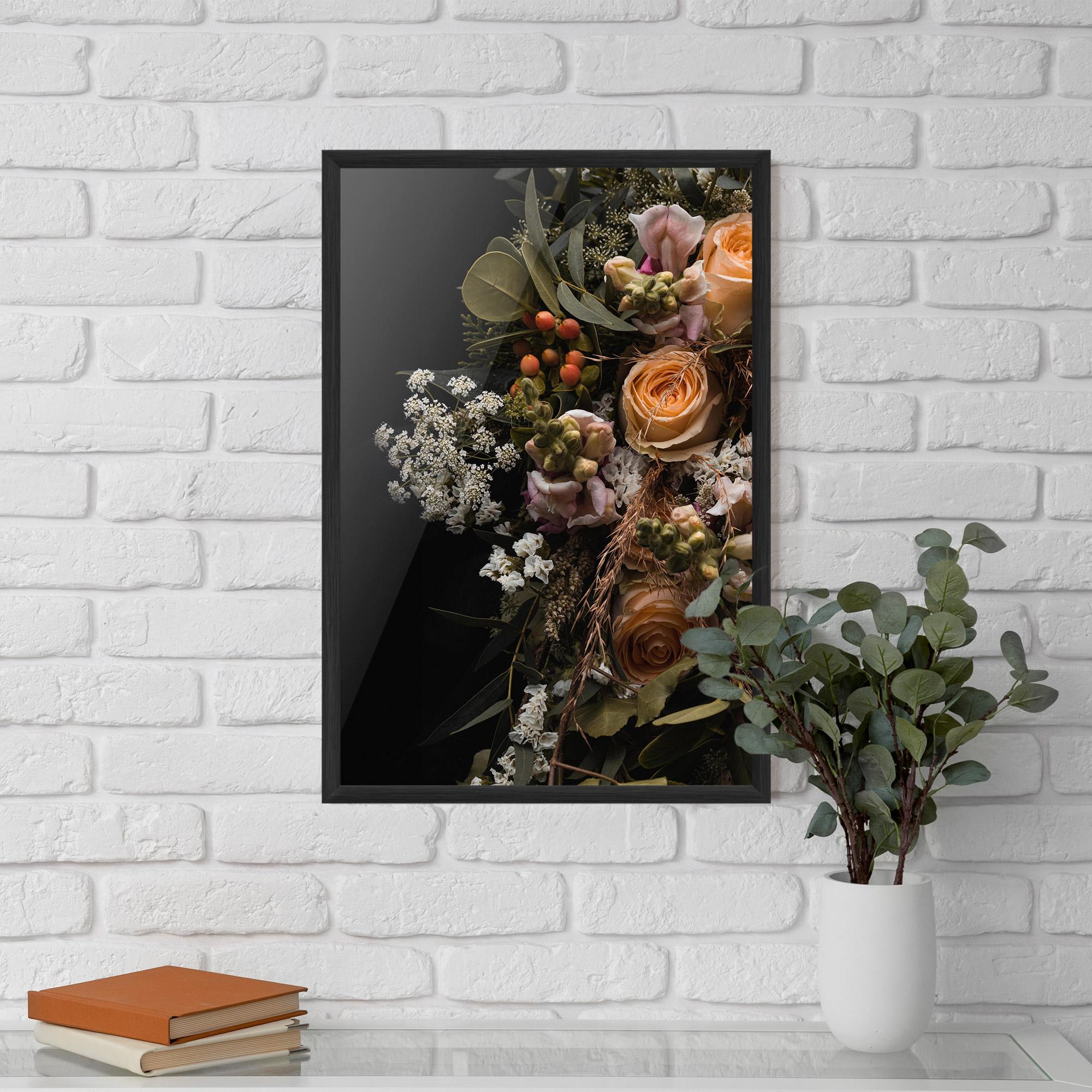 Gerahmte Poster Dark Flower Bouquet mockup 5