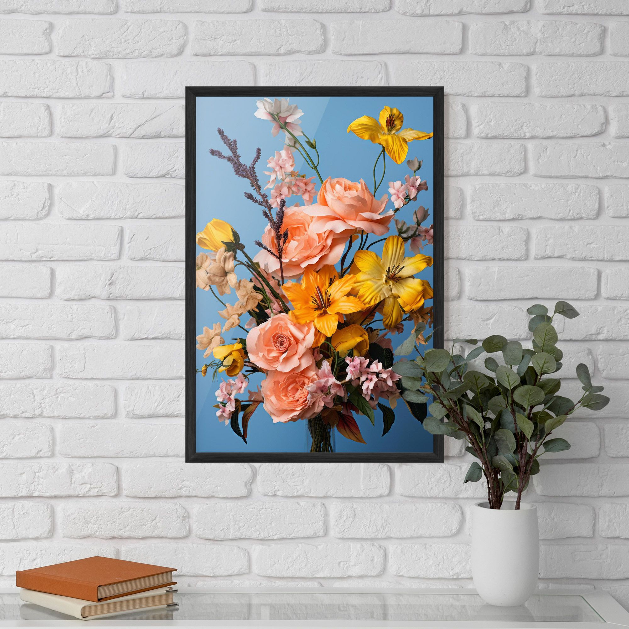 Flower Mix On Blue mockup 5