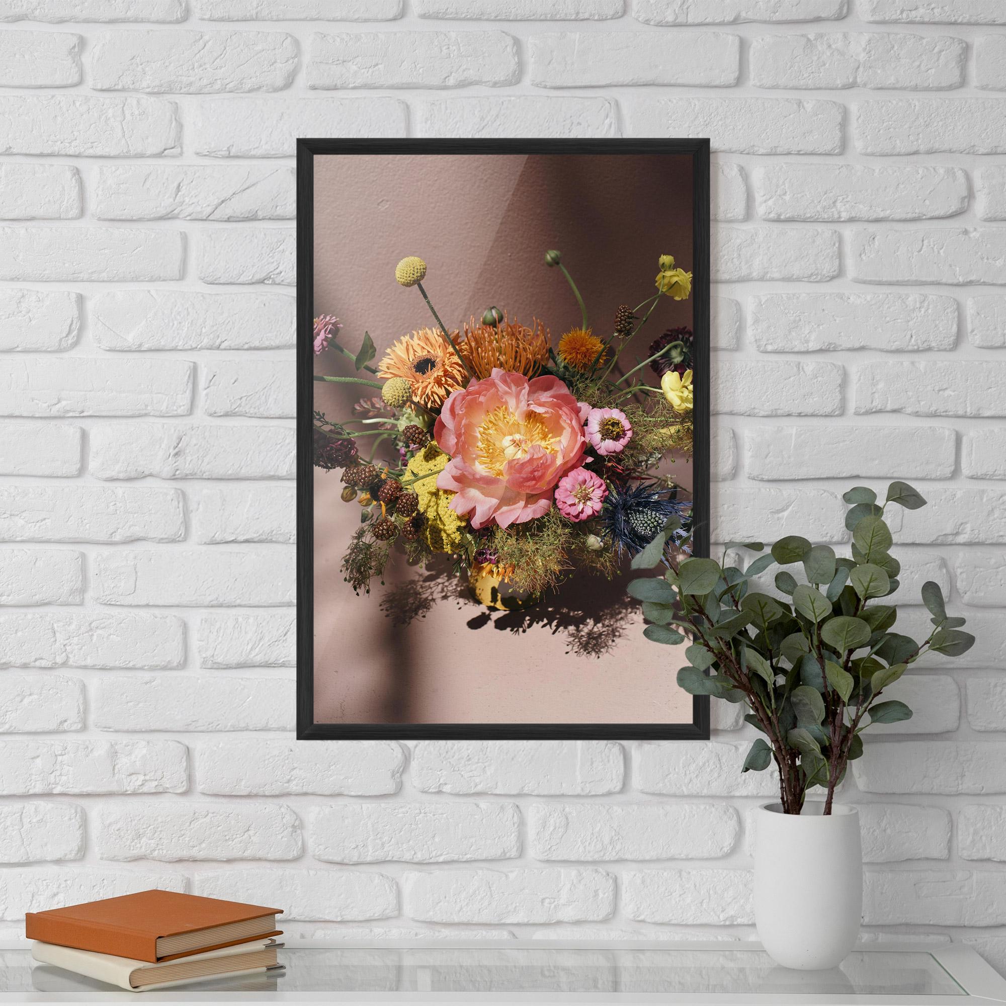 Gerahmte Poster Pastel Orange Bouquet mockup 5