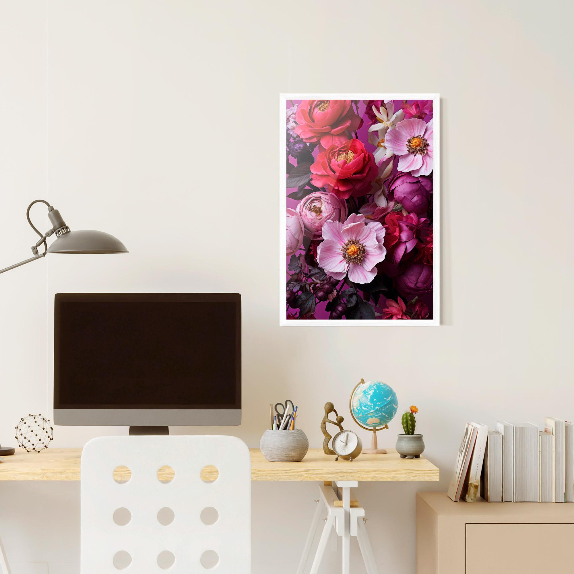 Gerahmte Poster Pink Red Bouquet mockup 6