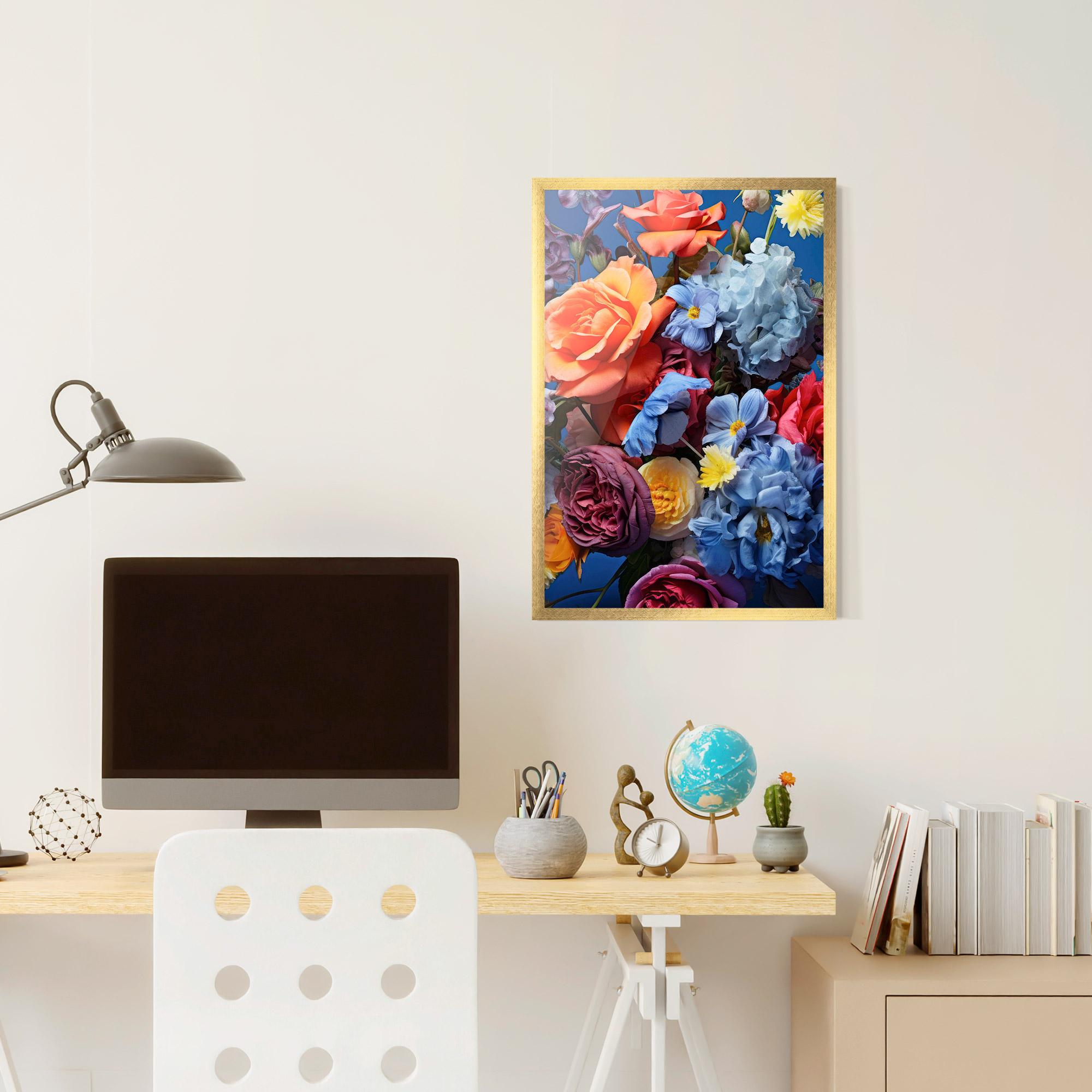 Gerahmte Poster Blue Orange Bouquet mockup 6