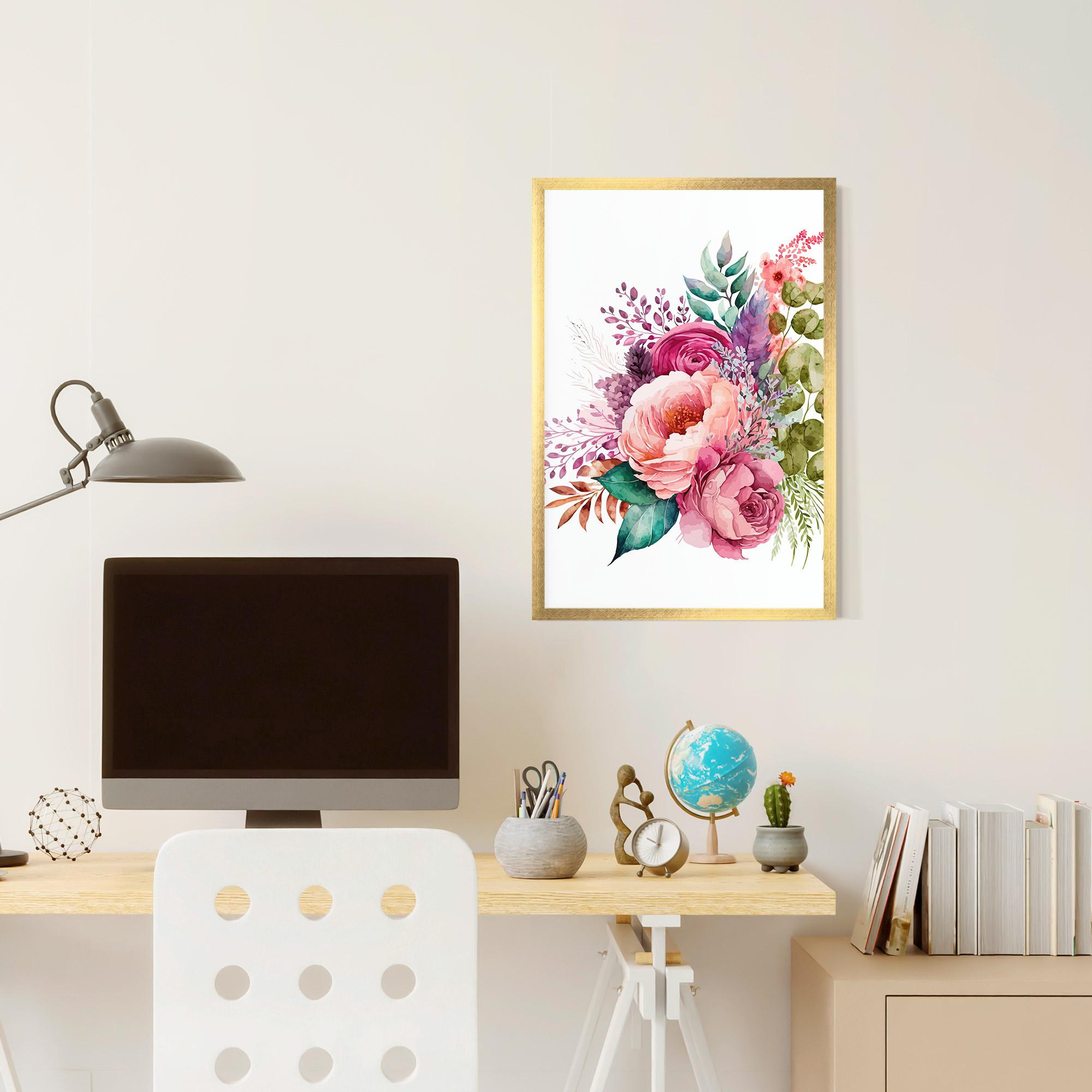 Gerahmte Poster Bouquet Of Pink Roses mockup 6