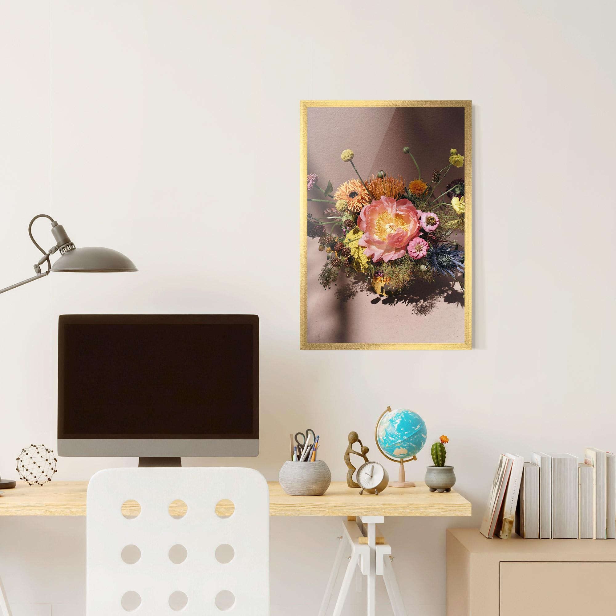 Gerahmte Poster Pastel Orange Bouquet mockup 6