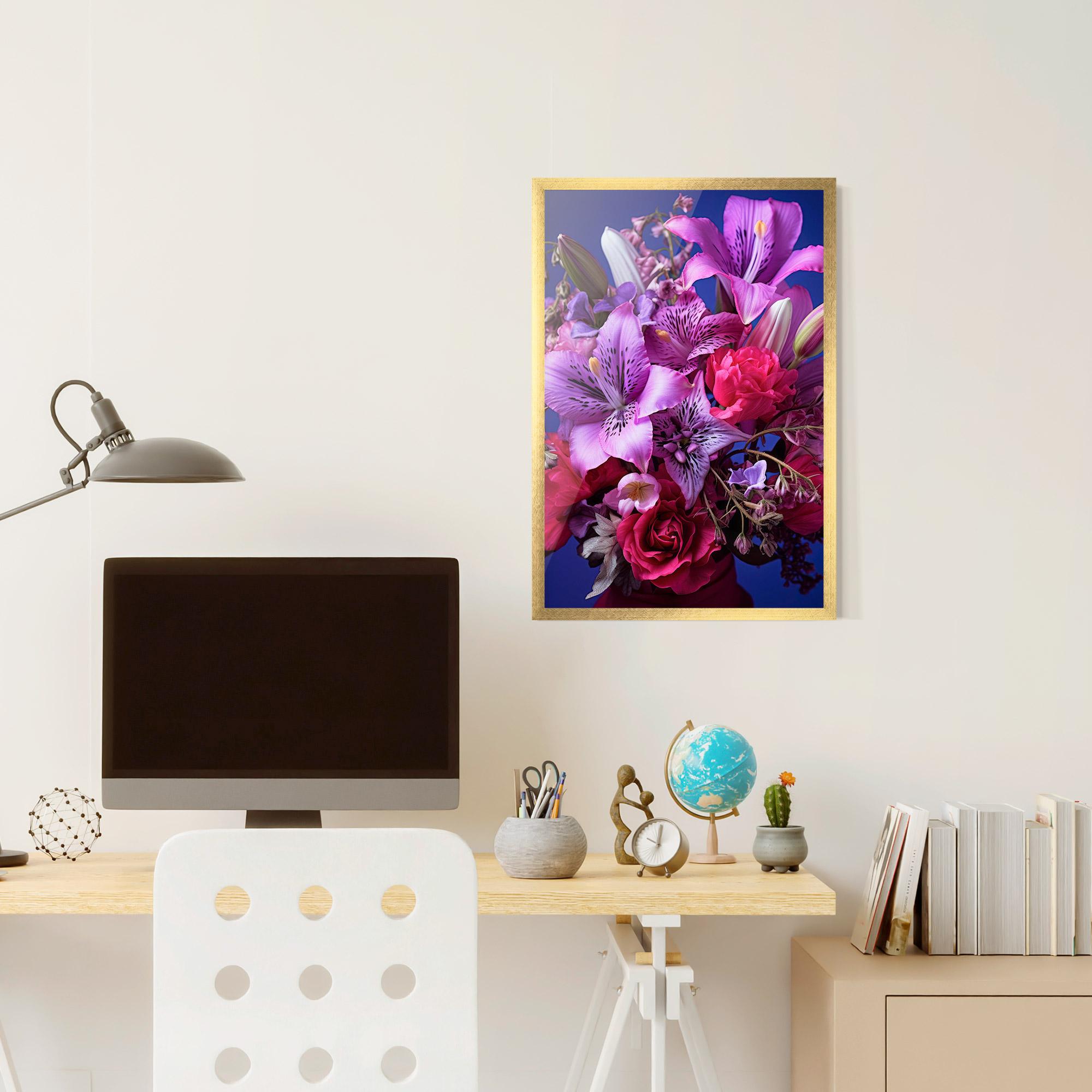 Gerahmte Poster Purple Pretty Flowers mockup 6