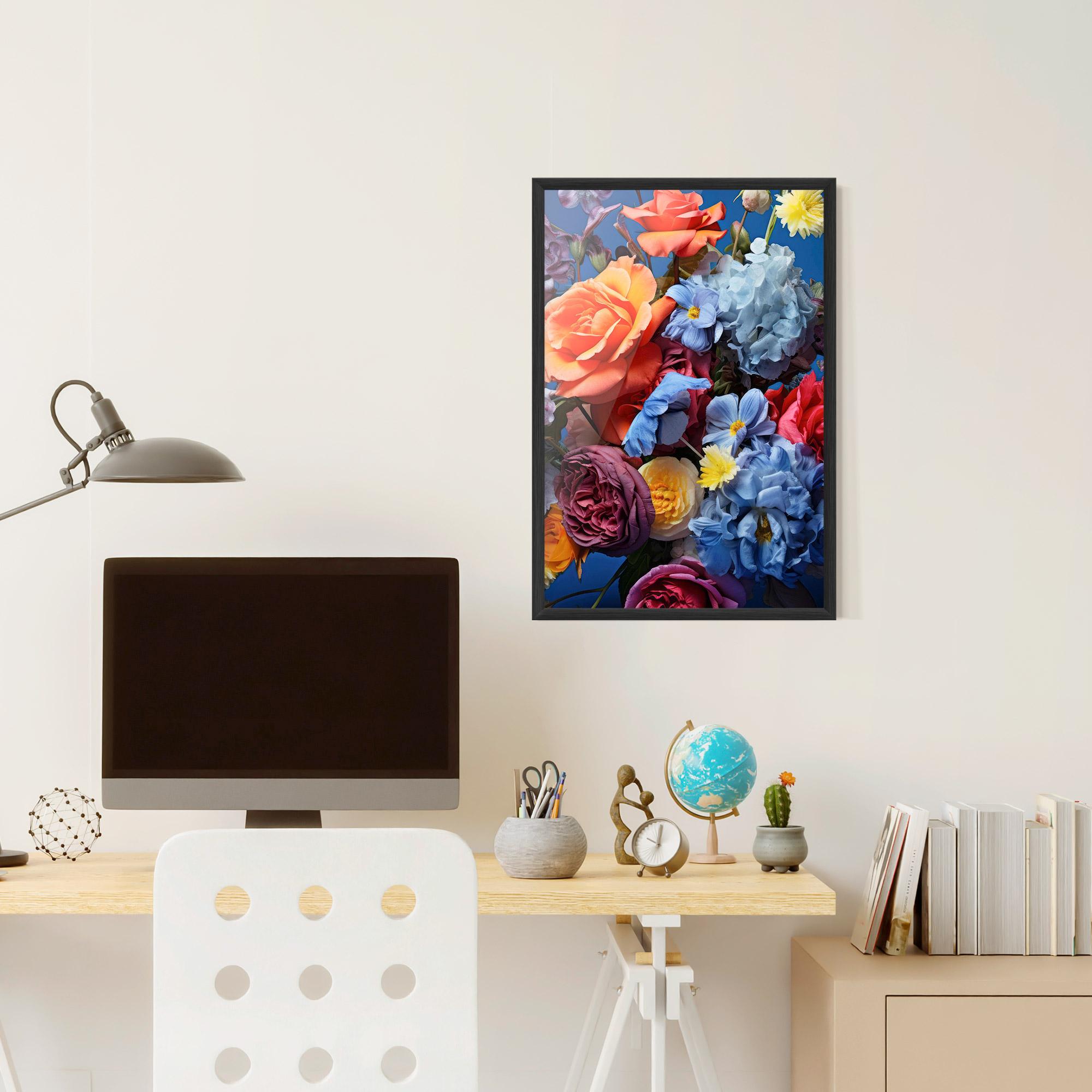 Gerahmte Poster Blue Orange Bouquet mockup 6