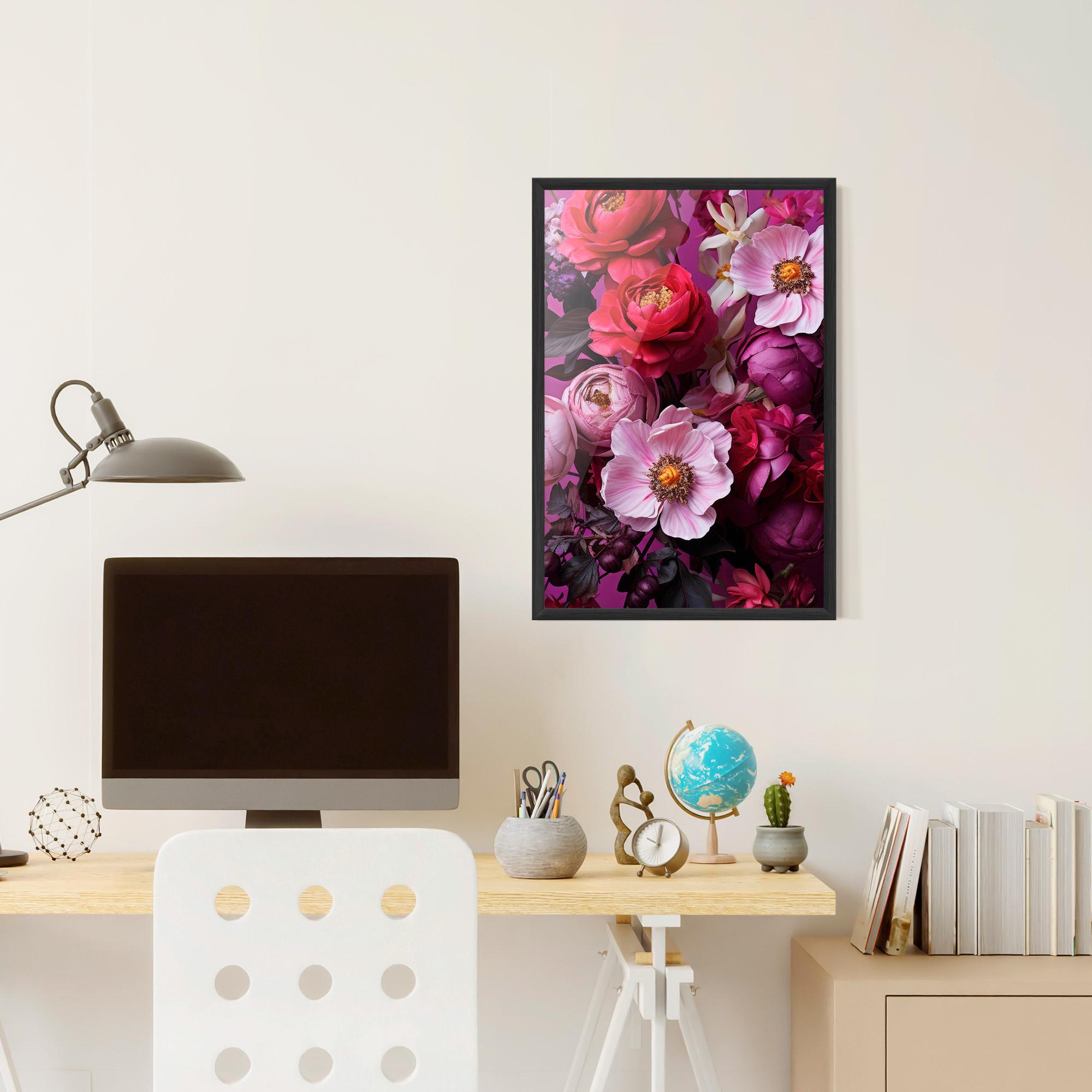 Gerahmte Poster Pink Red Bouquet mockup 6
