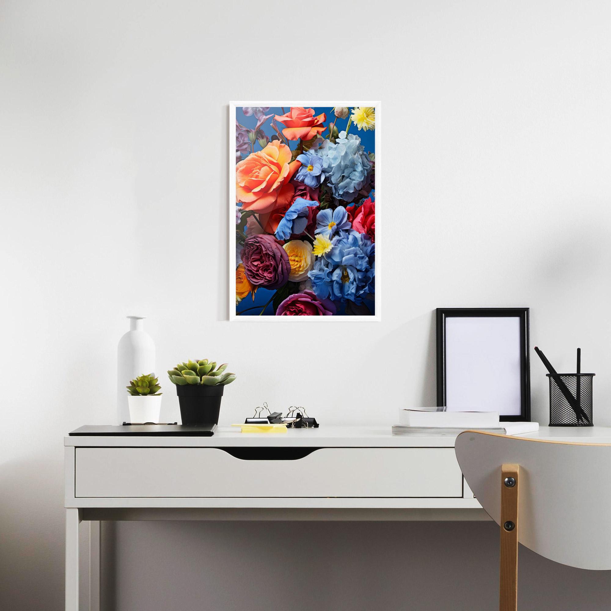Gerahmte Poster Blue Orange Bouquet mockup 7