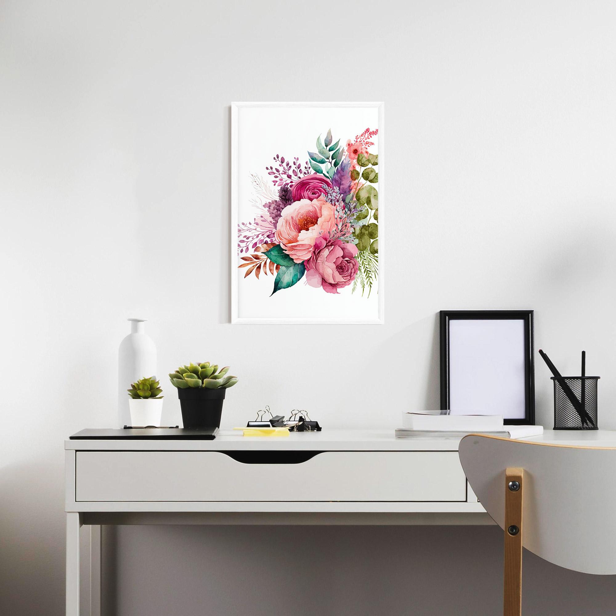 Gerahmte Poster Bouquet Of Pink Roses mockup 7