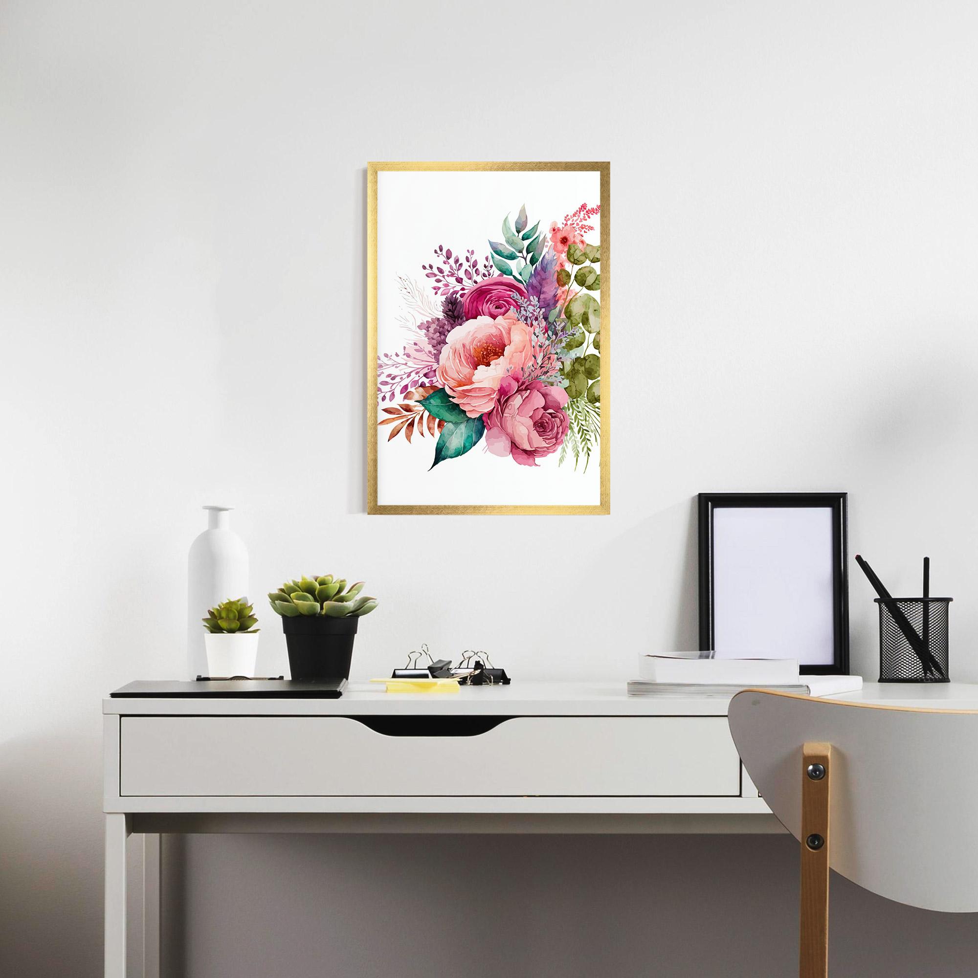 Gerahmte Poster Bouquet Of Pink Roses mockup 7