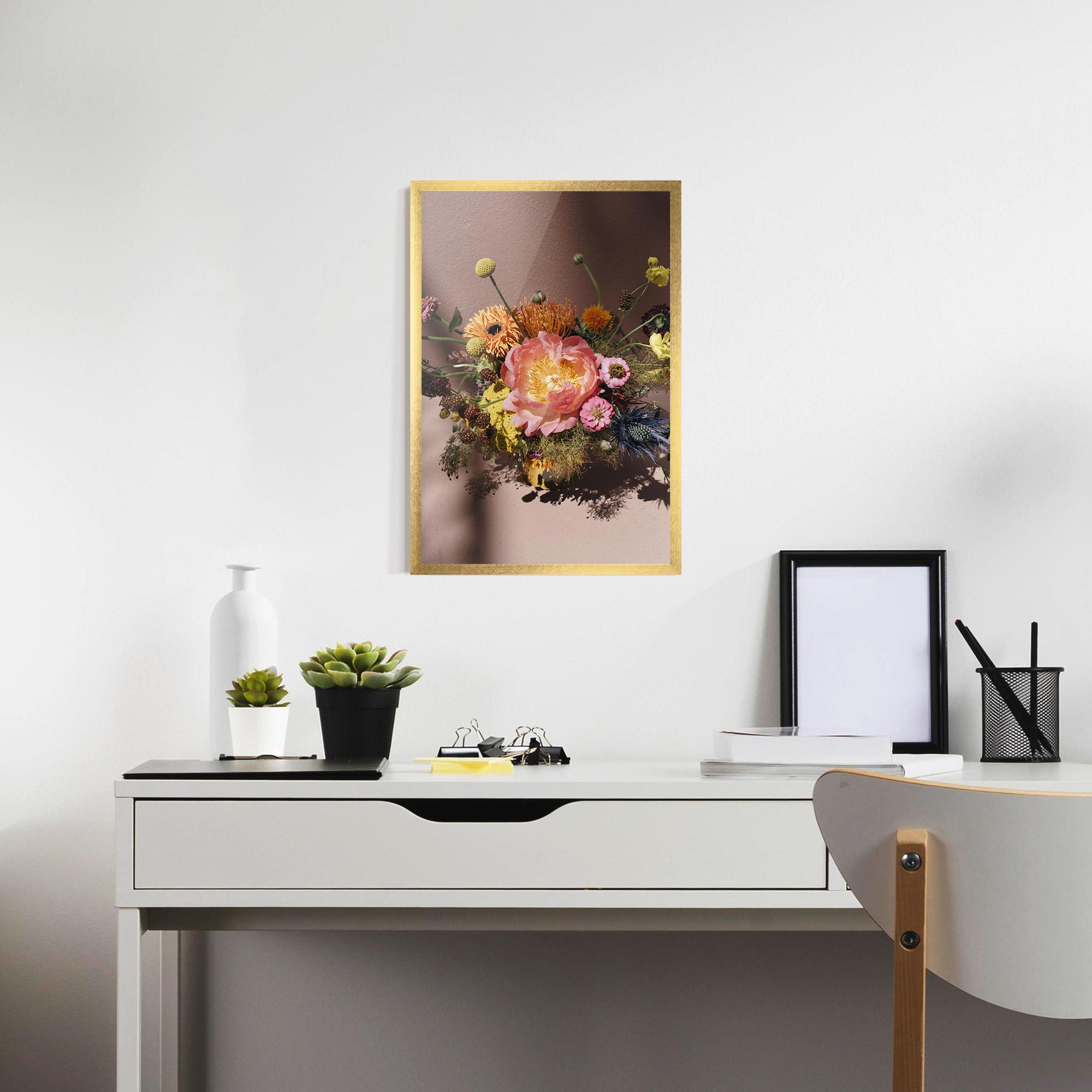 Gerahmte Poster Pastel Orange Bouquet mockup 7
