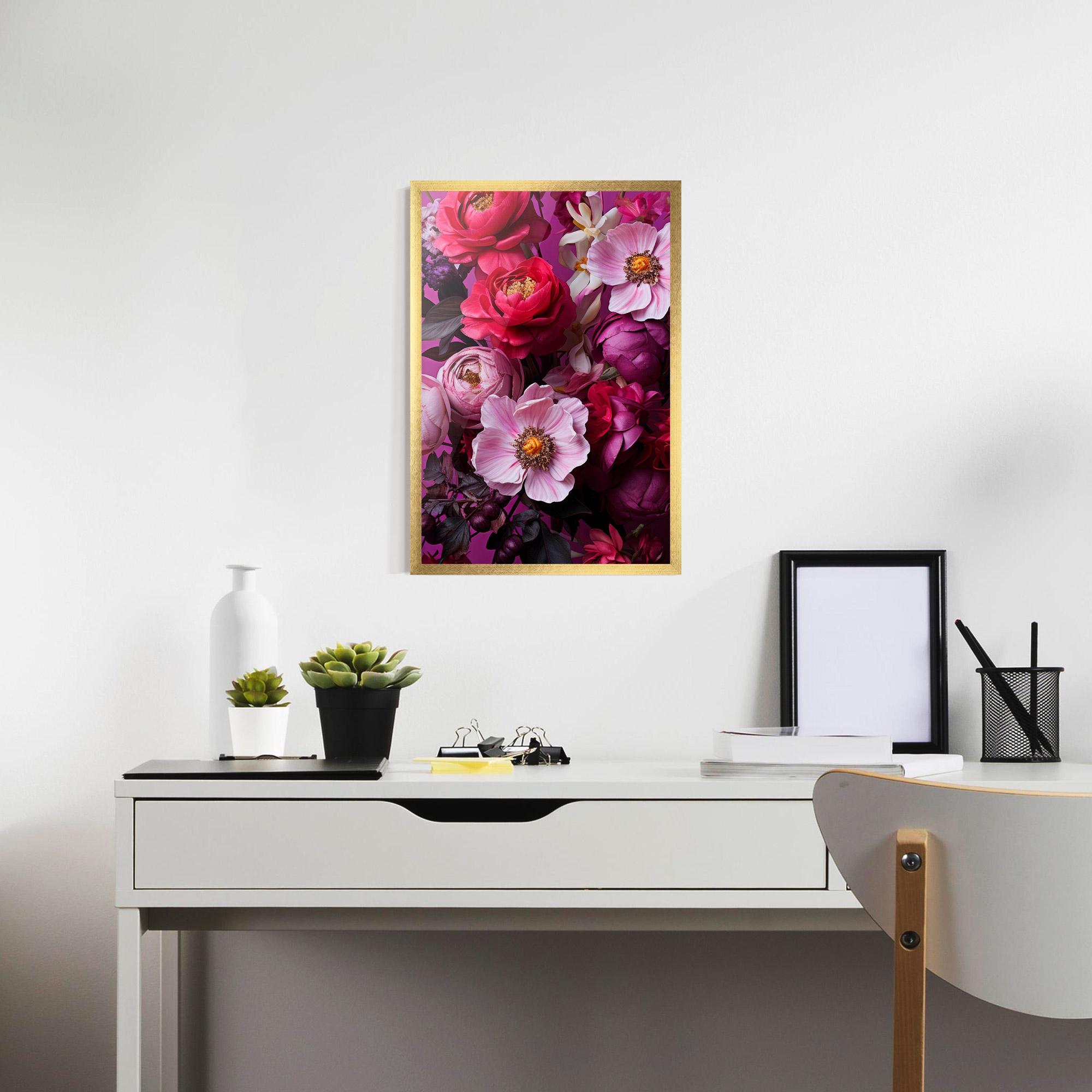 Gerahmte Poster Pink Red Bouquet mockup 7