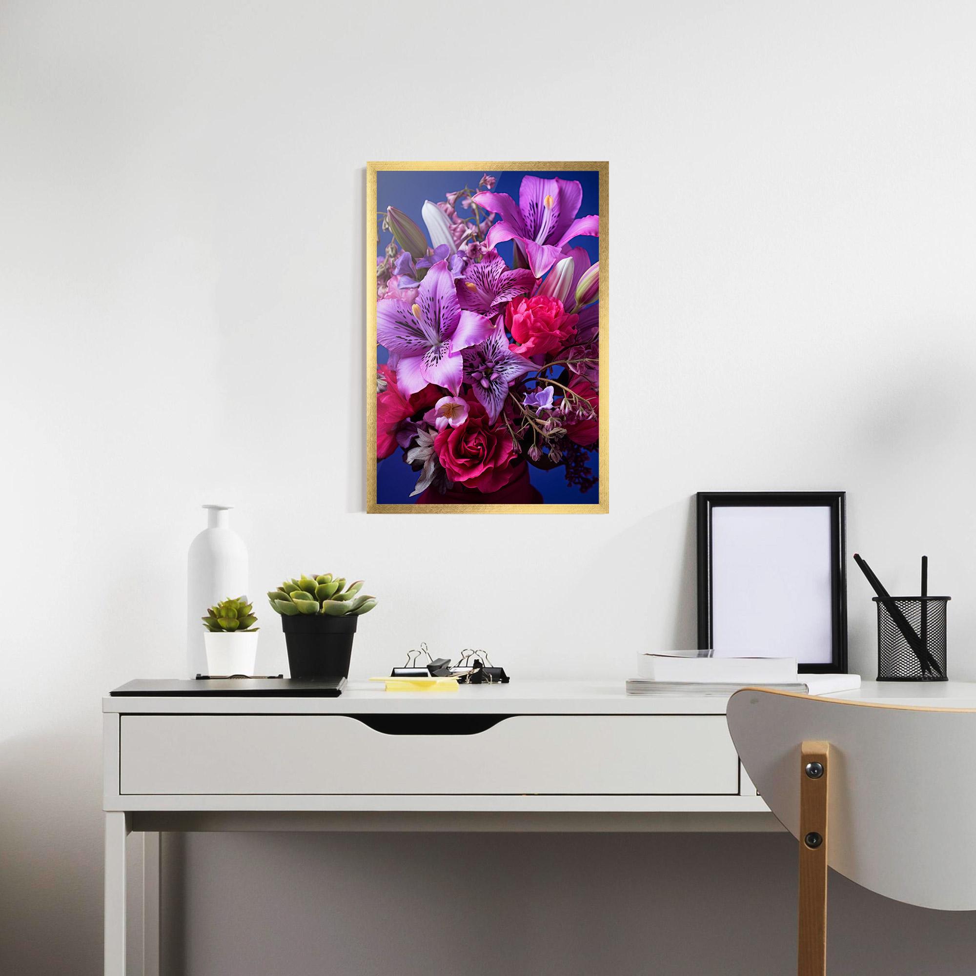 Gerahmte Poster Purple Pretty Flowers mockup 7