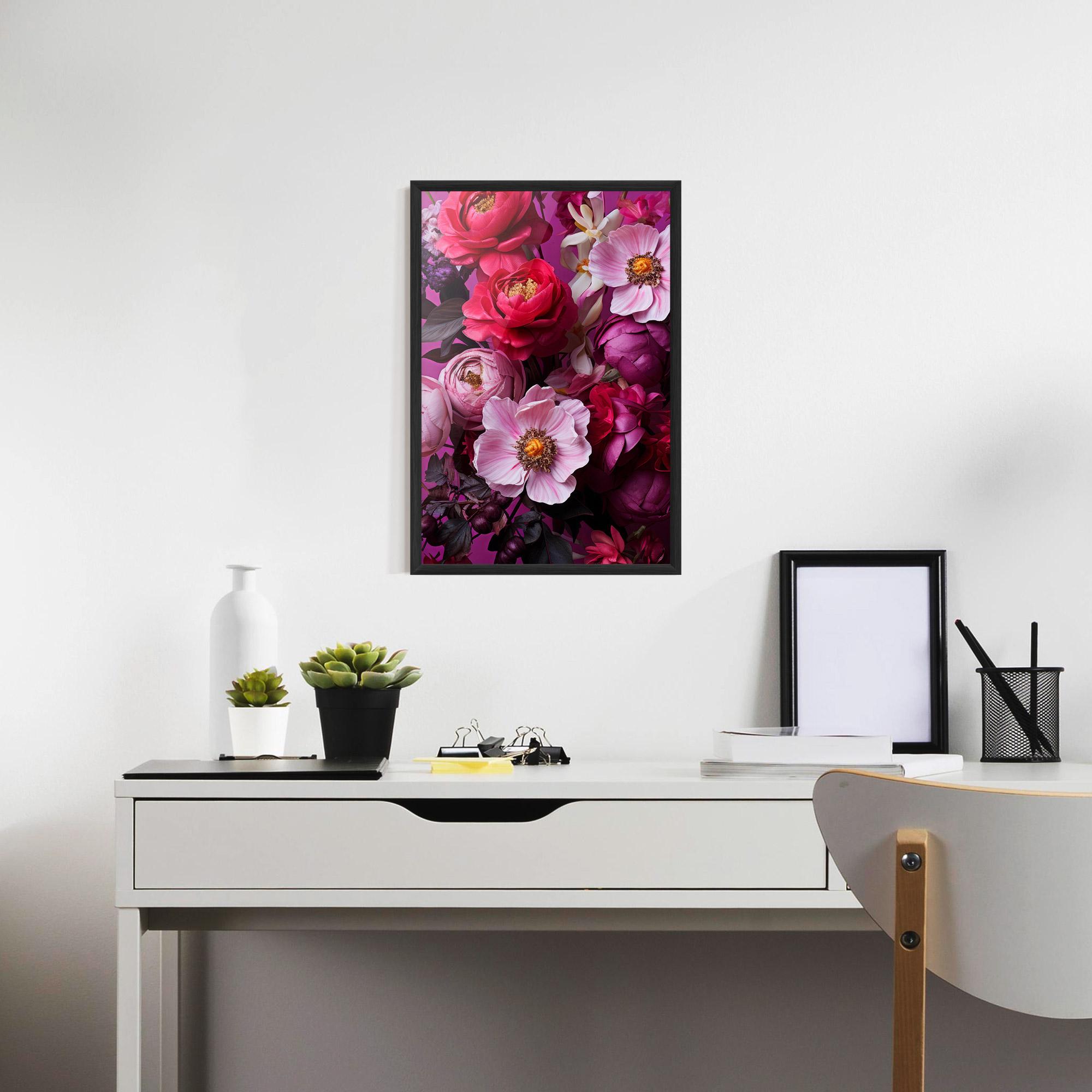 Gerahmte Poster Pink Red Bouquet mockup 7
