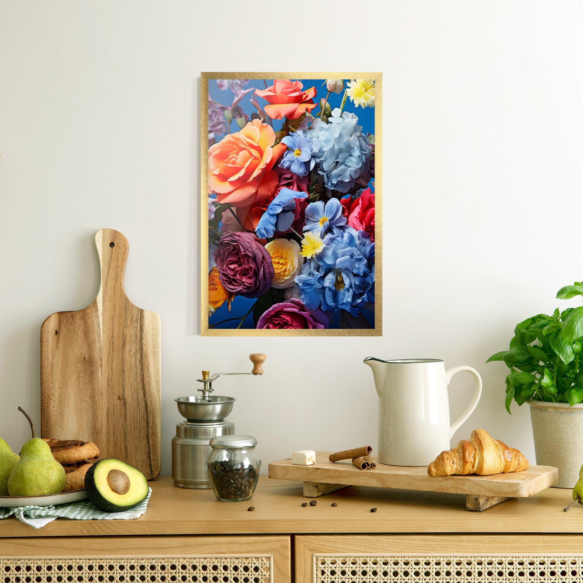Gerahmte Poster Blue Orange Bouquet mockup 8