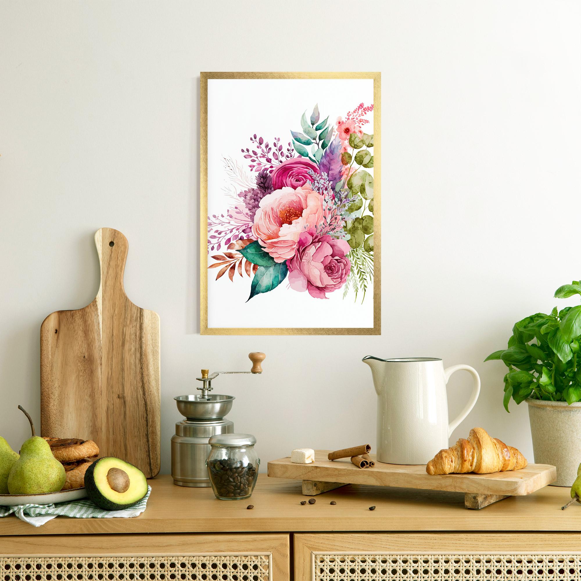 Gerahmte Poster Bouquet Of Pink Roses mockup 8
