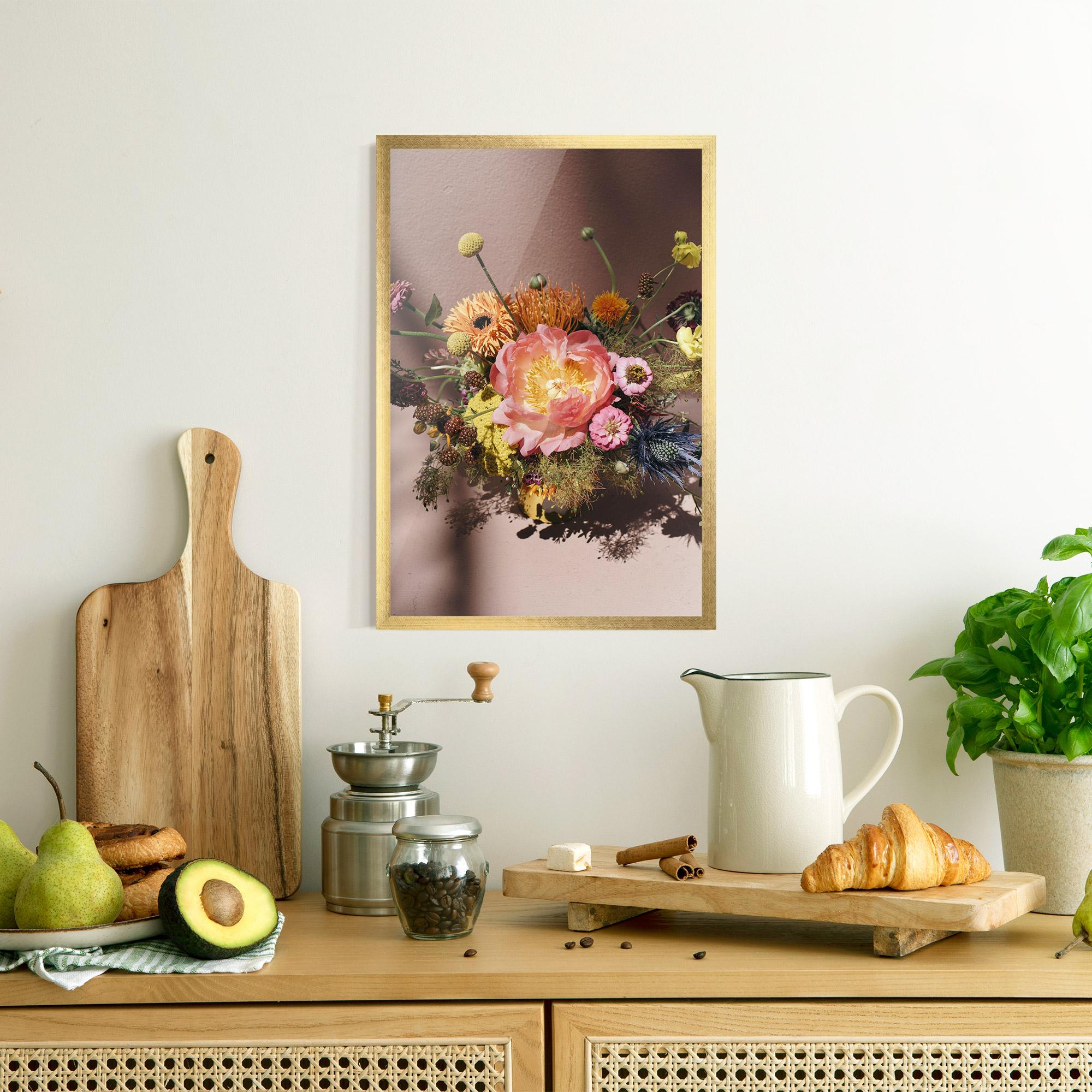 Gerahmte Poster Pastel Orange Bouquet mockup 8