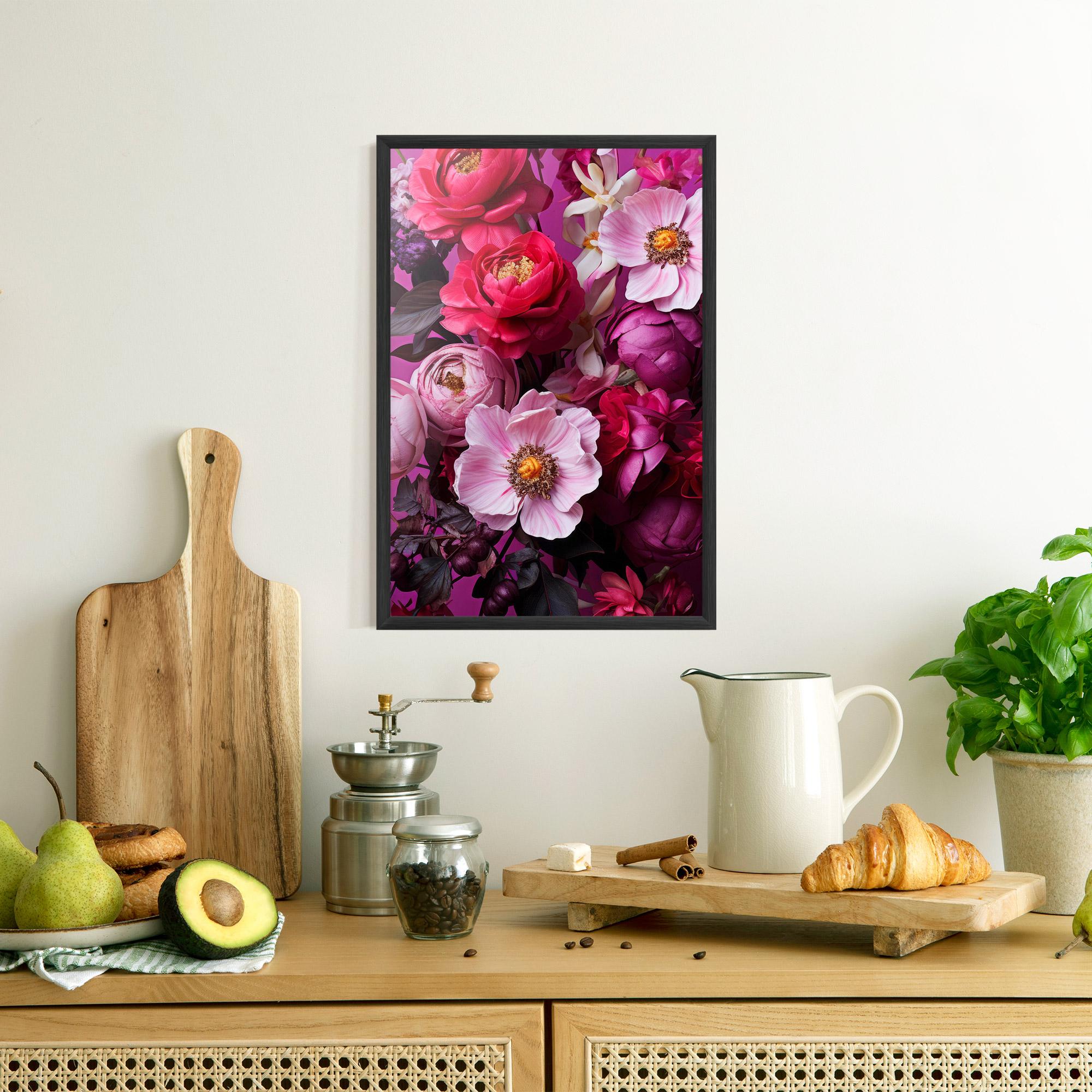 Gerahmte Poster Pink Red Bouquet mockup 8